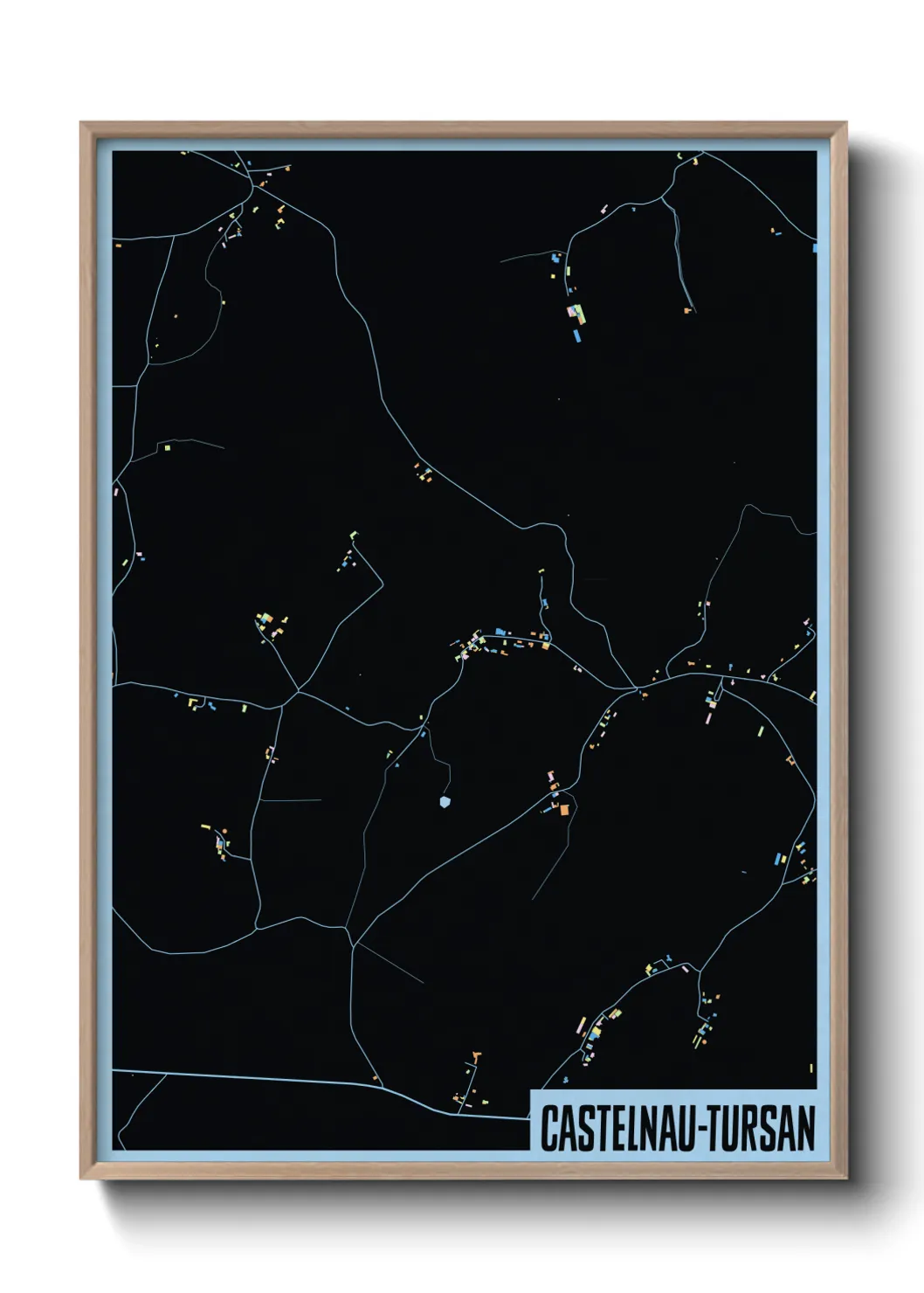 Une affiche de carte sur Castelnau-Tursan