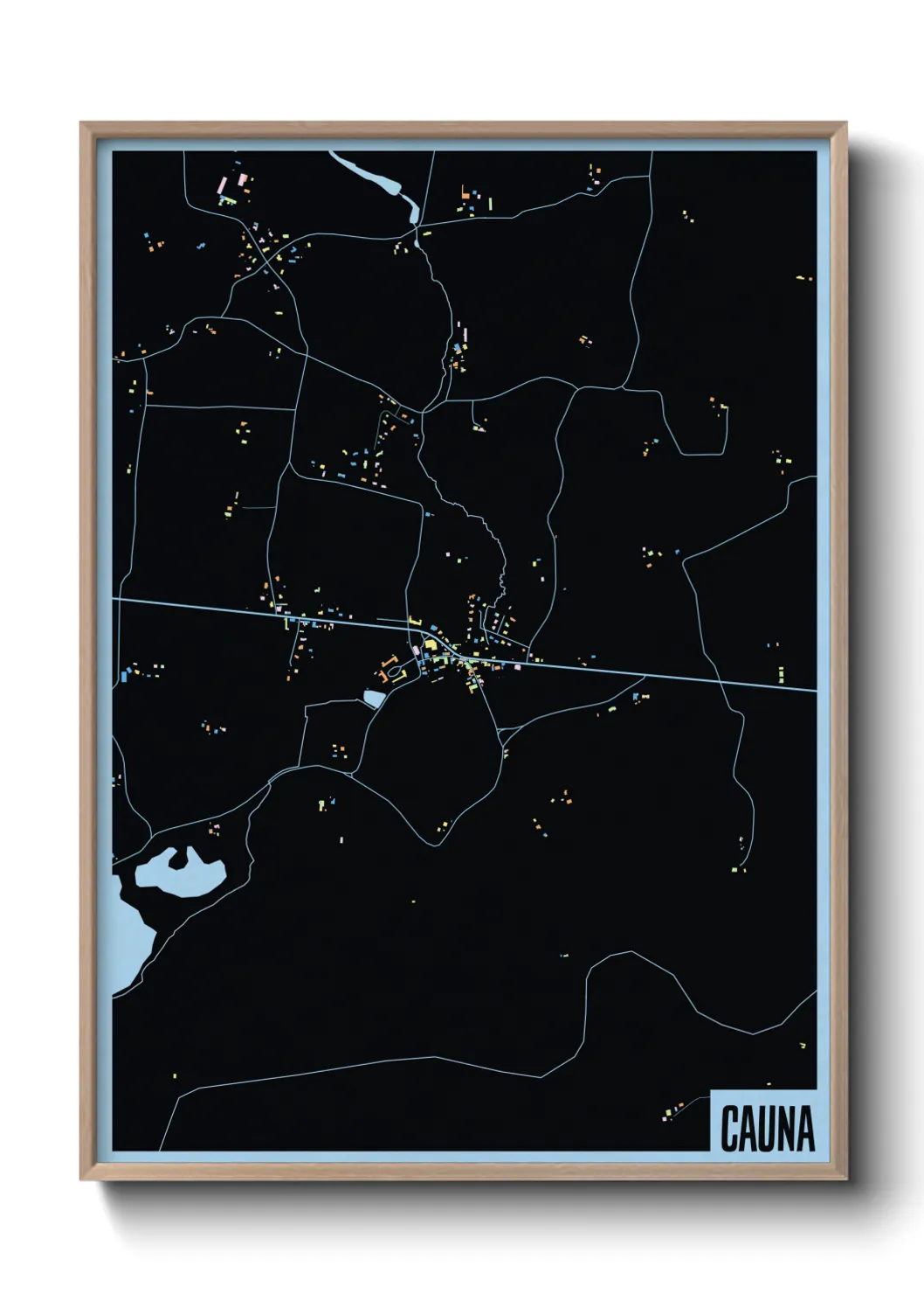 Une affiche de carte sur Cauna