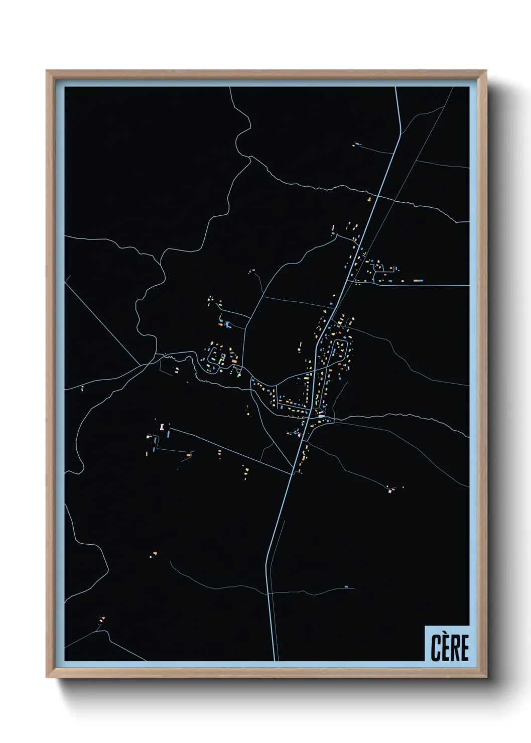 Une affiche de carte sur Cère