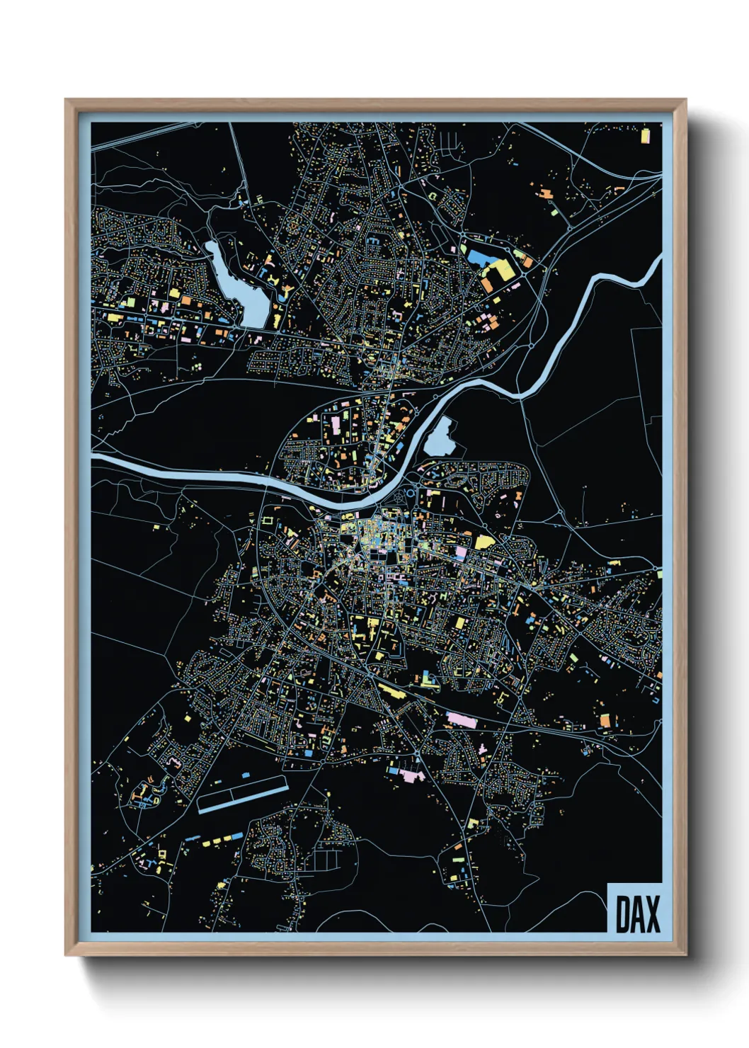 Une affiche de carte sur Dax