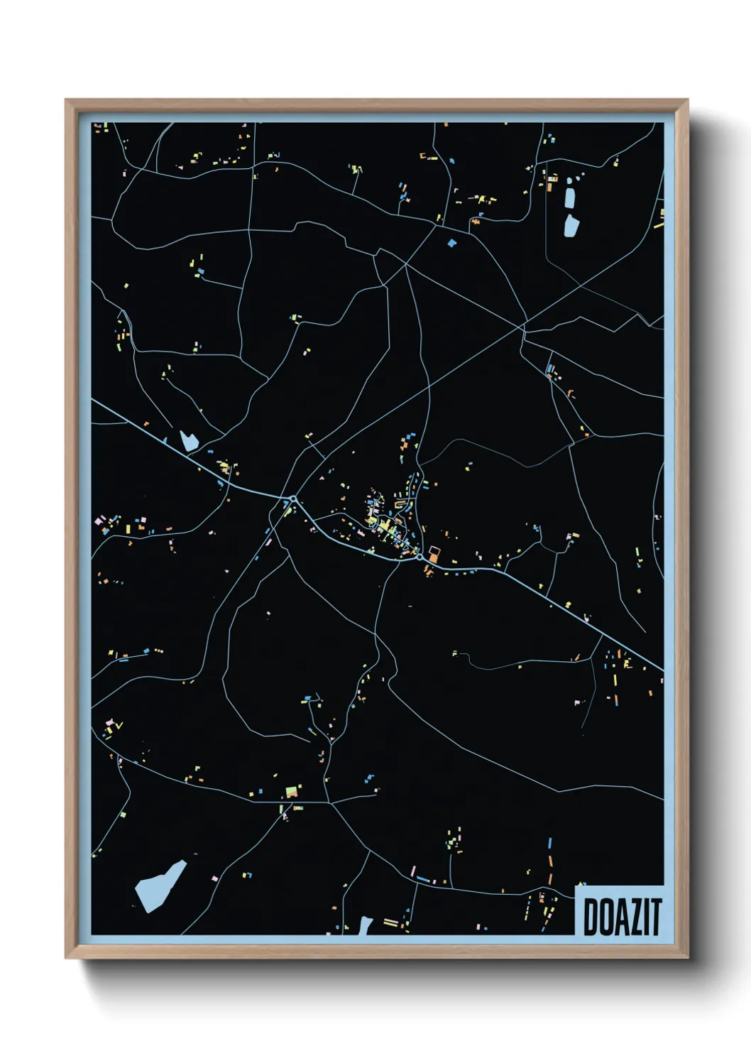 Une affiche de carte sur Doazit