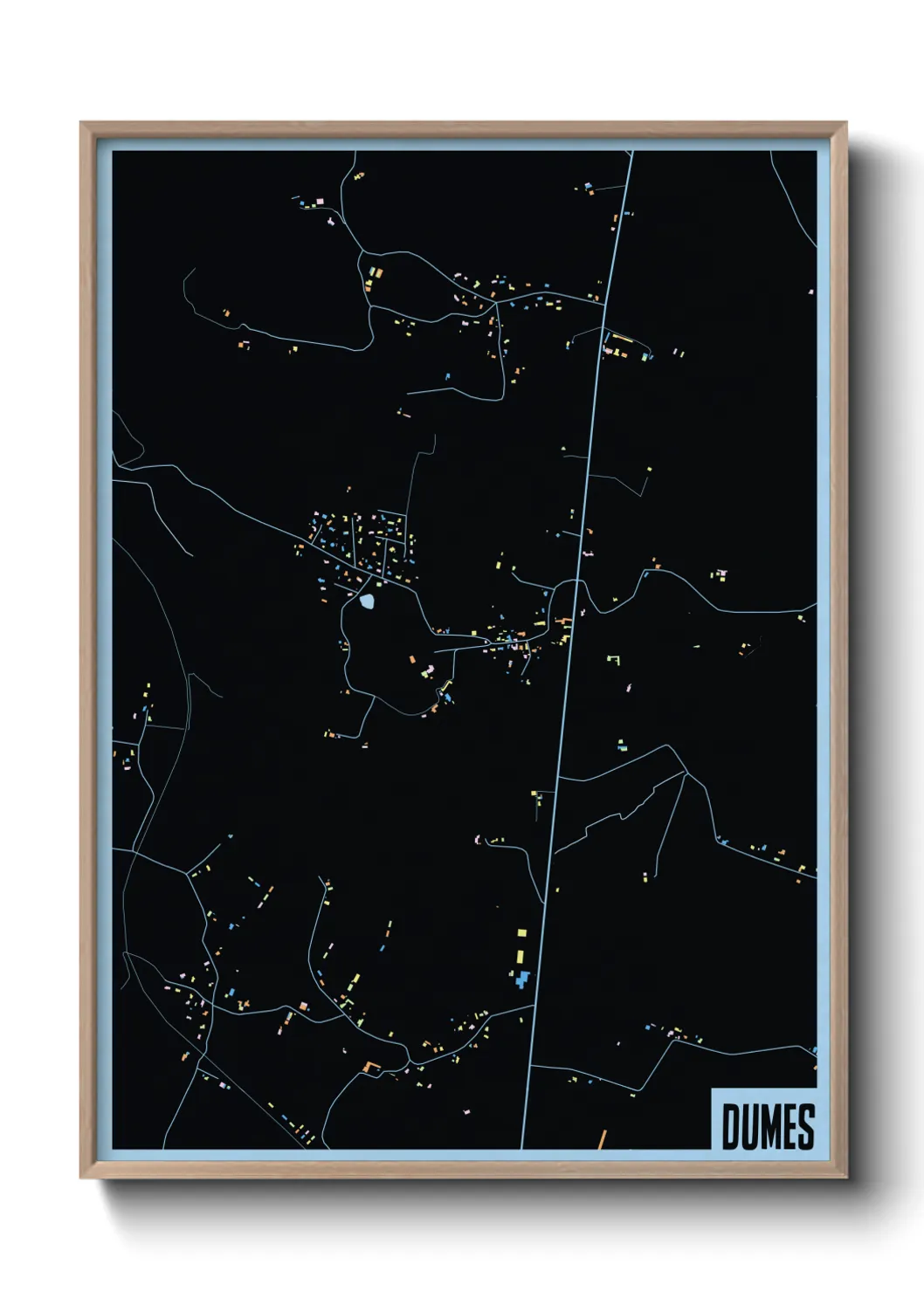 Une affiche de carte sur Dumes