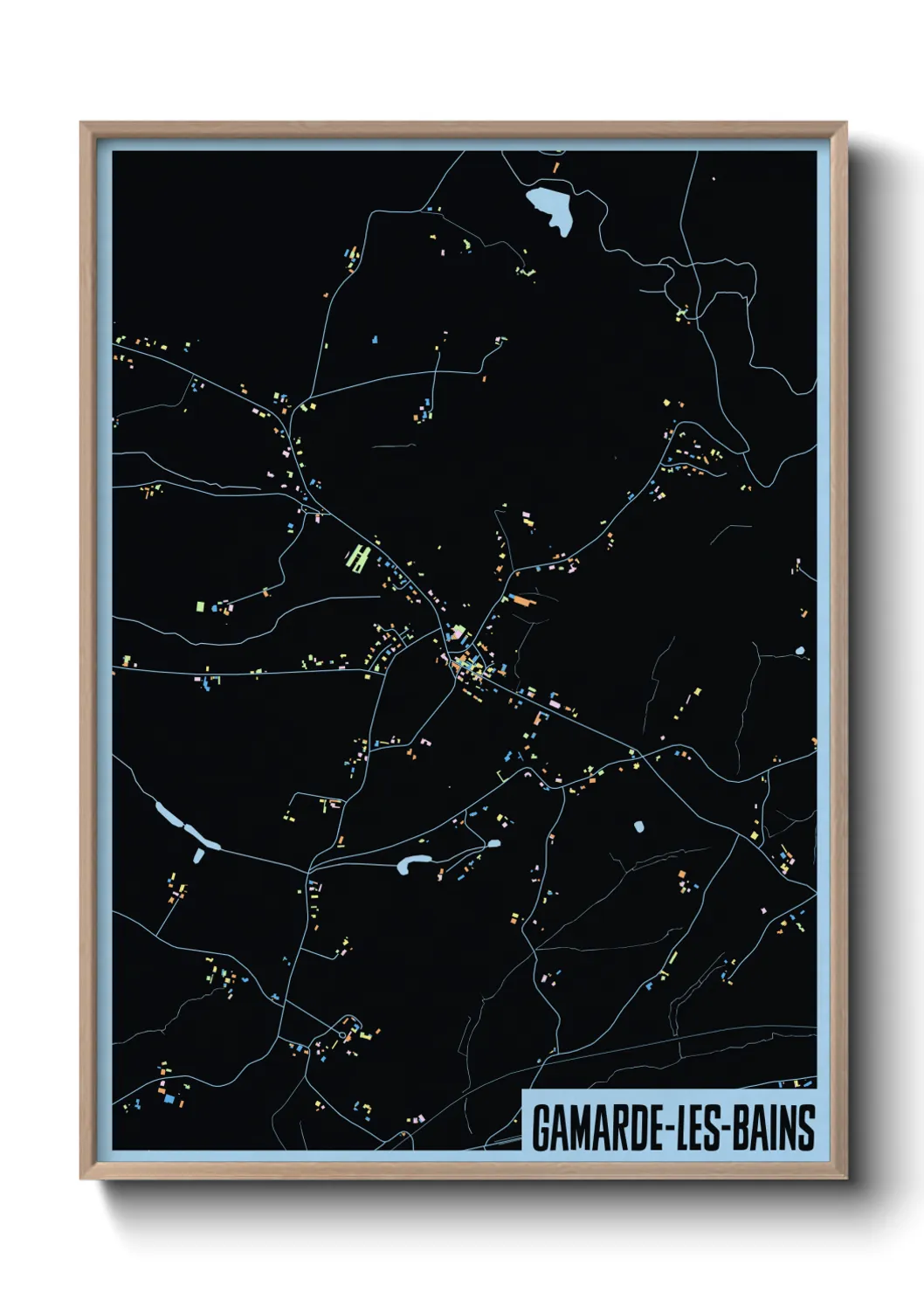 Une affiche de carte sur Gamarde-les-Bains