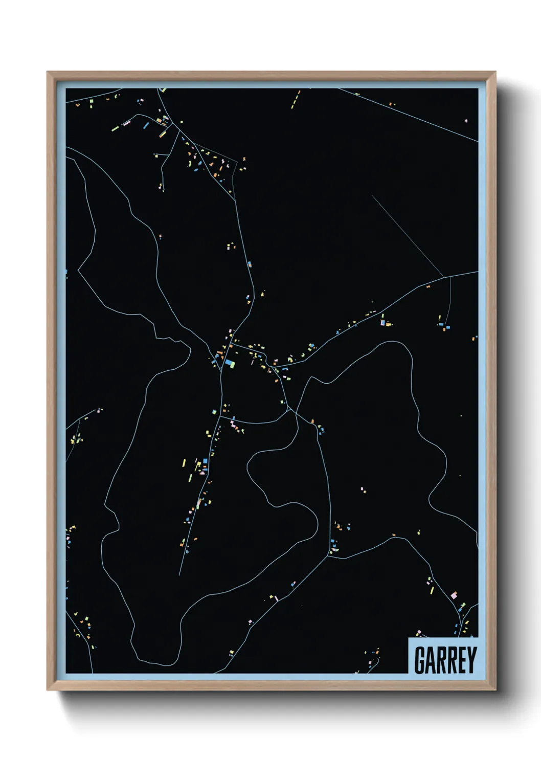 Une affiche de carte sur Garrey