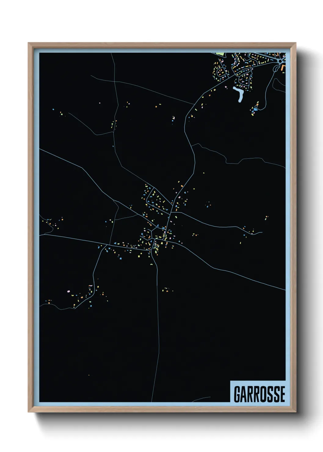 Une affiche de carte sur Garrosse