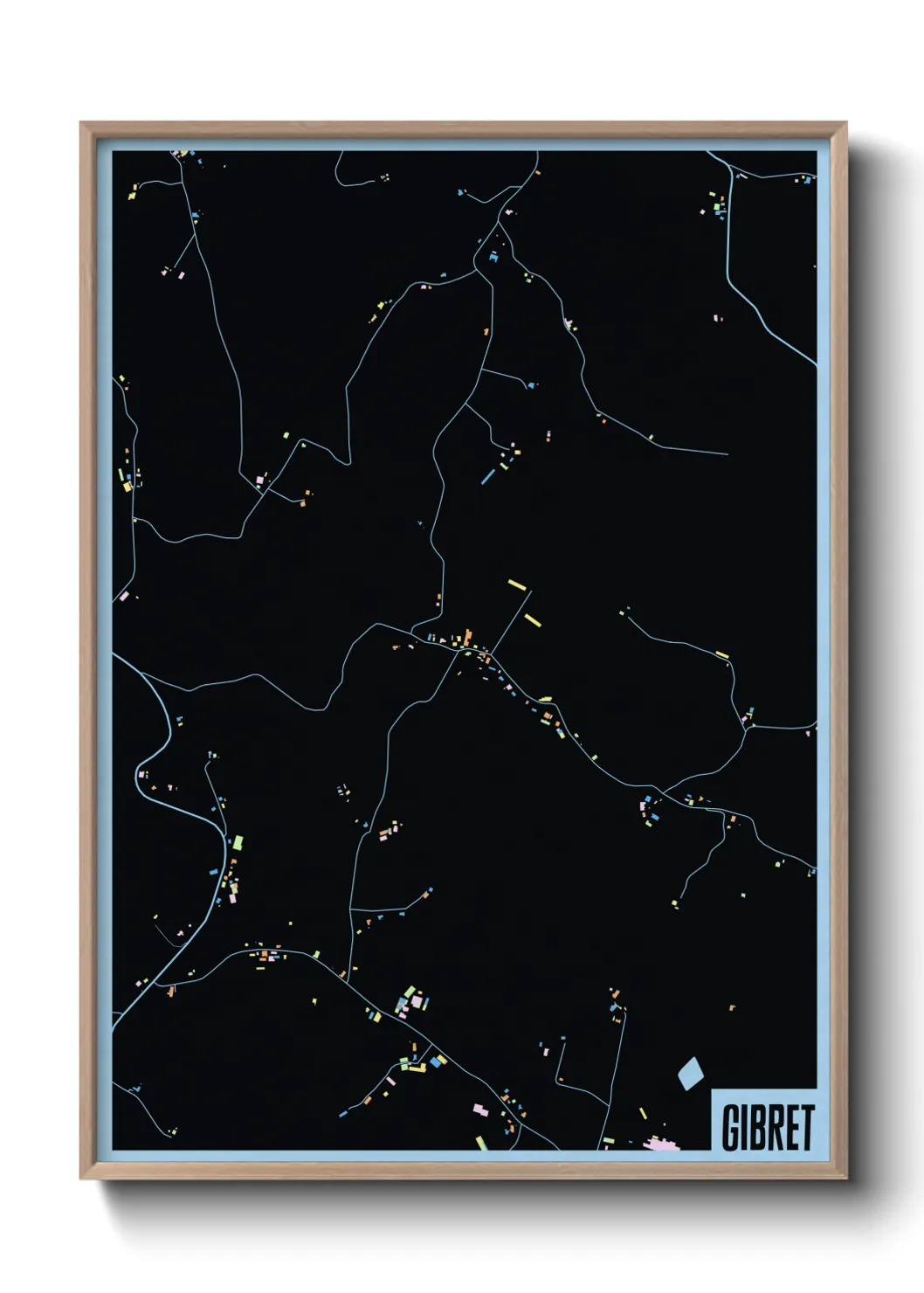 Une affiche de carte sur Gibret