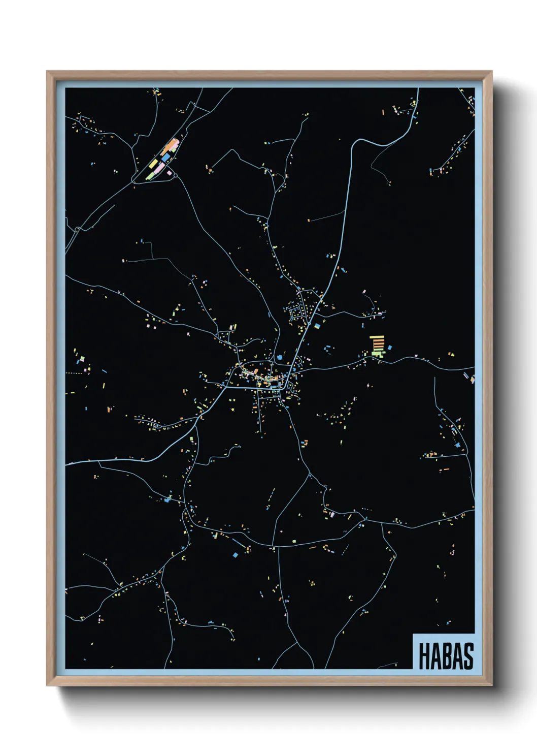 Une affiche de carte sur Habas