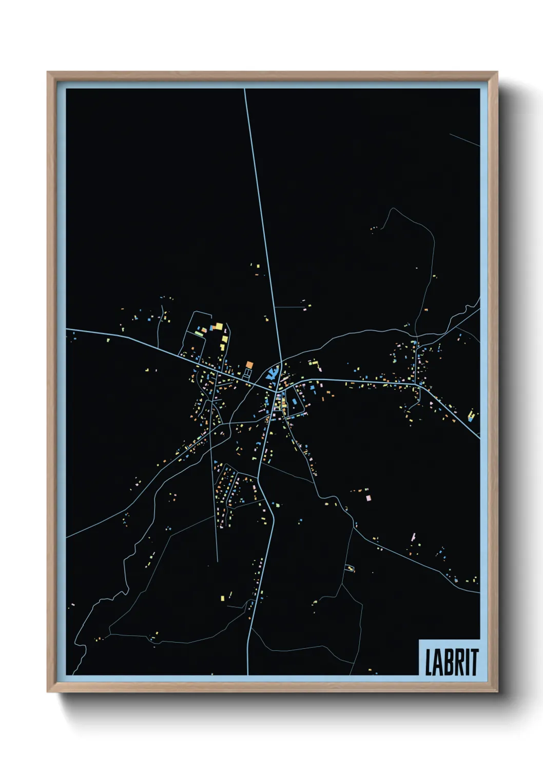 Une affiche de carte sur Labrit