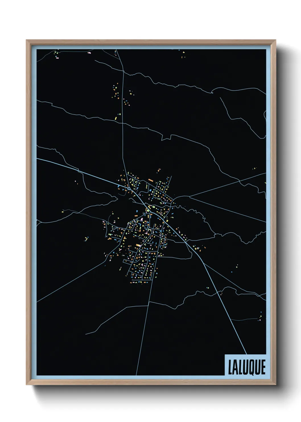 Une affiche de carte sur Laluque