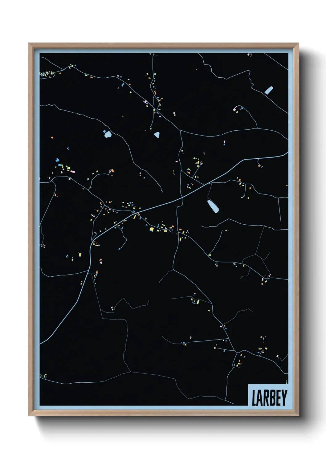 Une affiche de carte sur Larbey