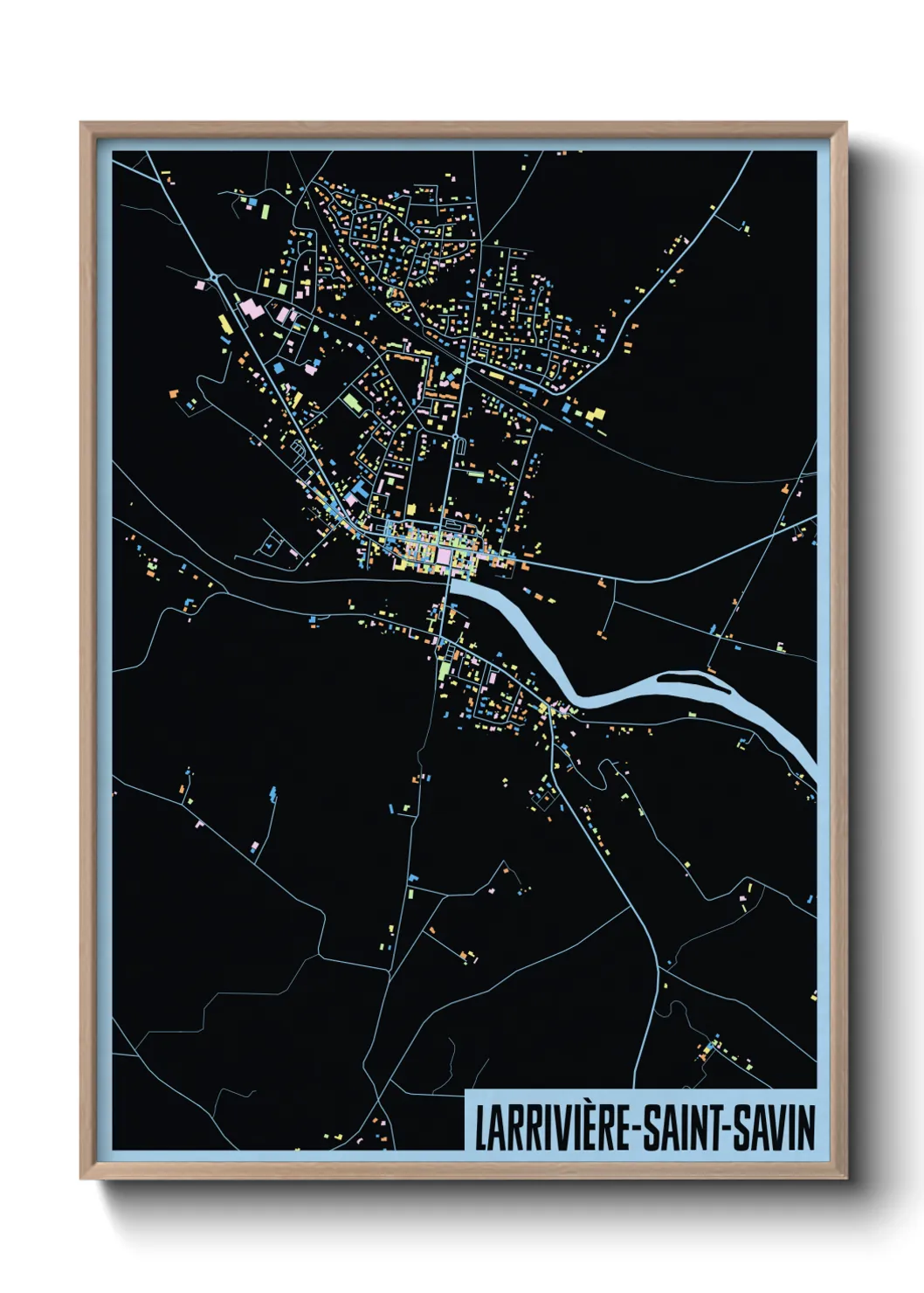 Une affiche de carte sur Larrivière-Saint-Savin