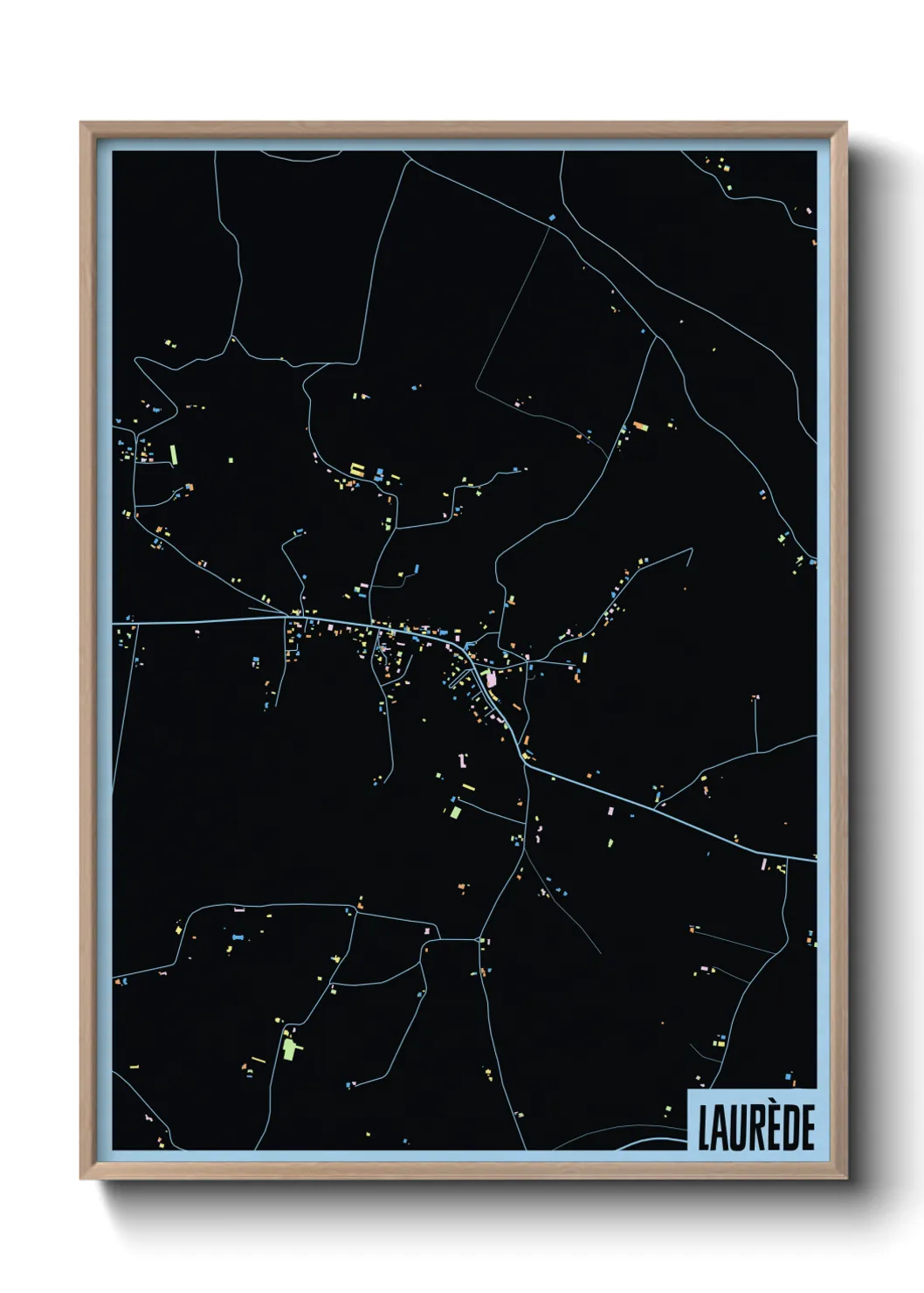 Une affiche de carte sur Laurède