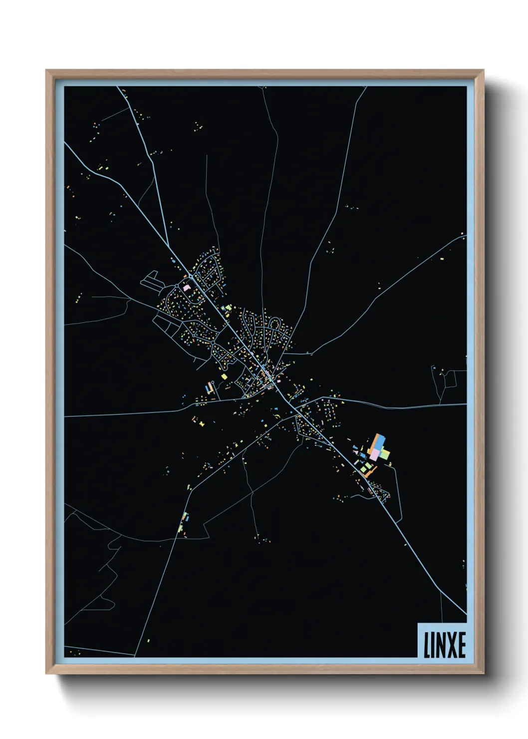 Une affiche de carte sur Linxe