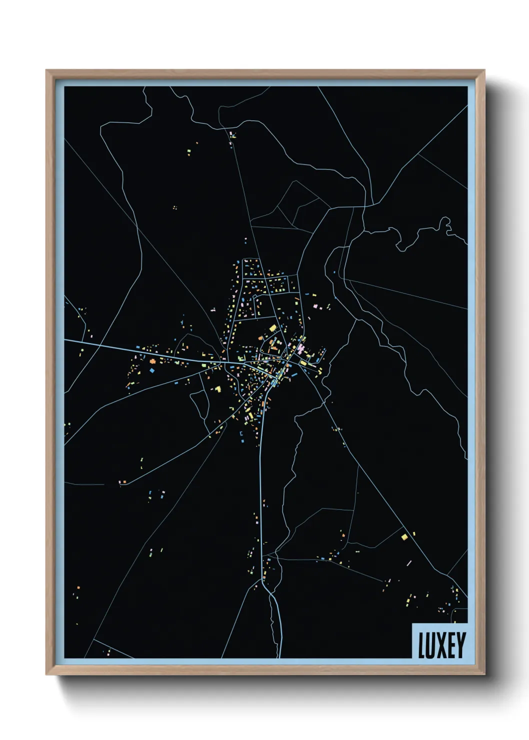 Une affiche de carte sur Luxey