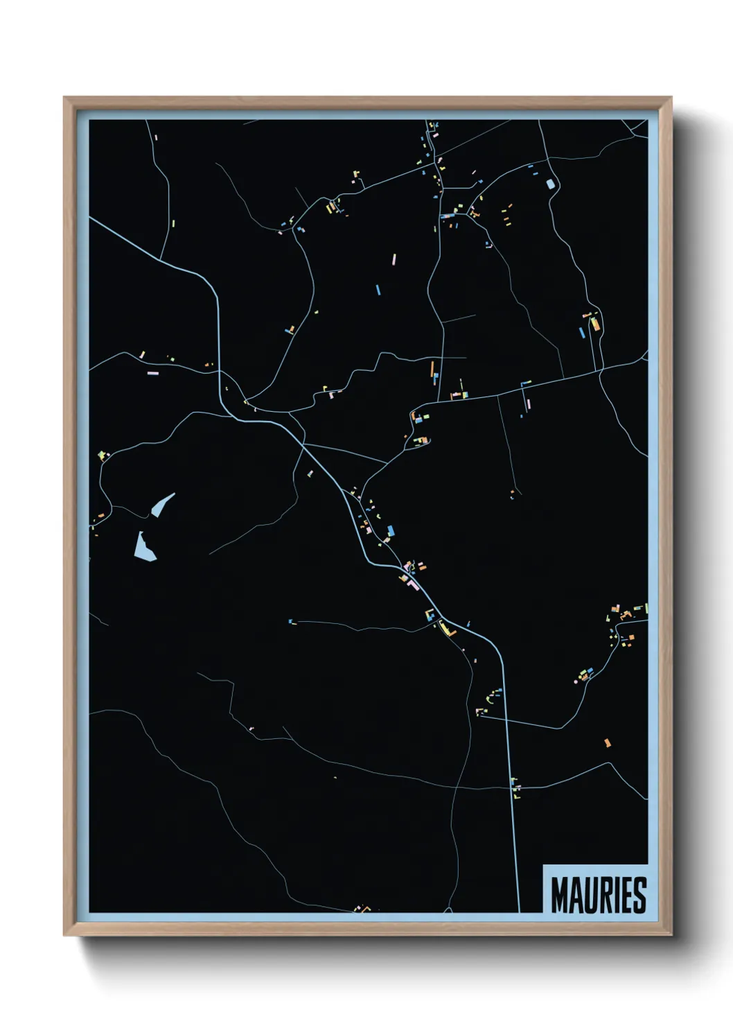 Une affiche de carte sur Mauries