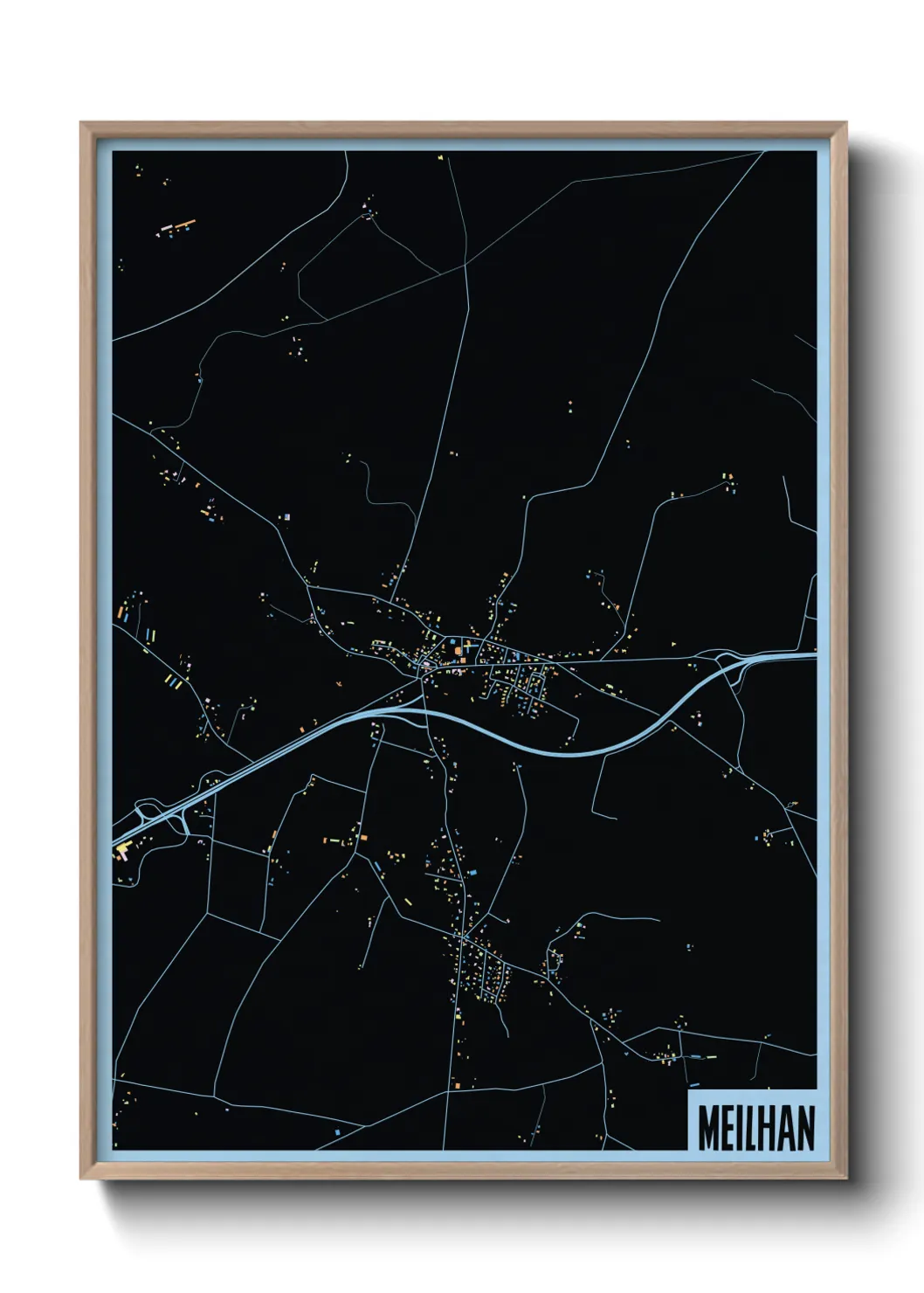 Une affiche de carte sur Meilhan