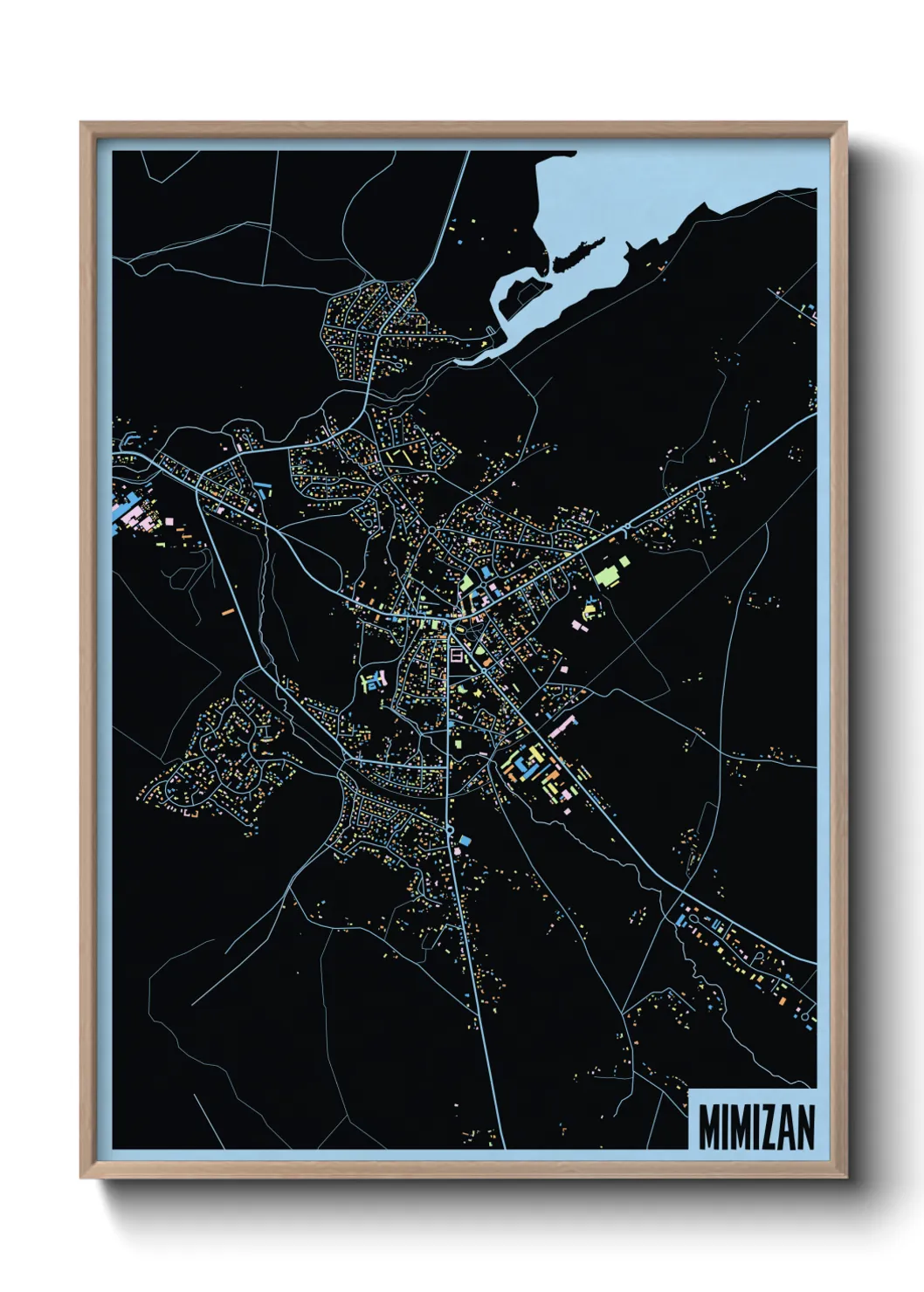 Une affiche de carte sur Mimizan