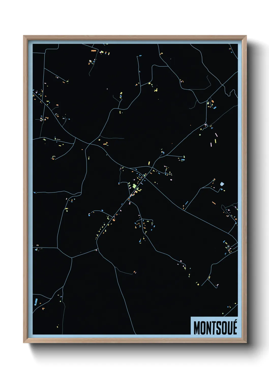 Une affiche de carte sur Montsoué