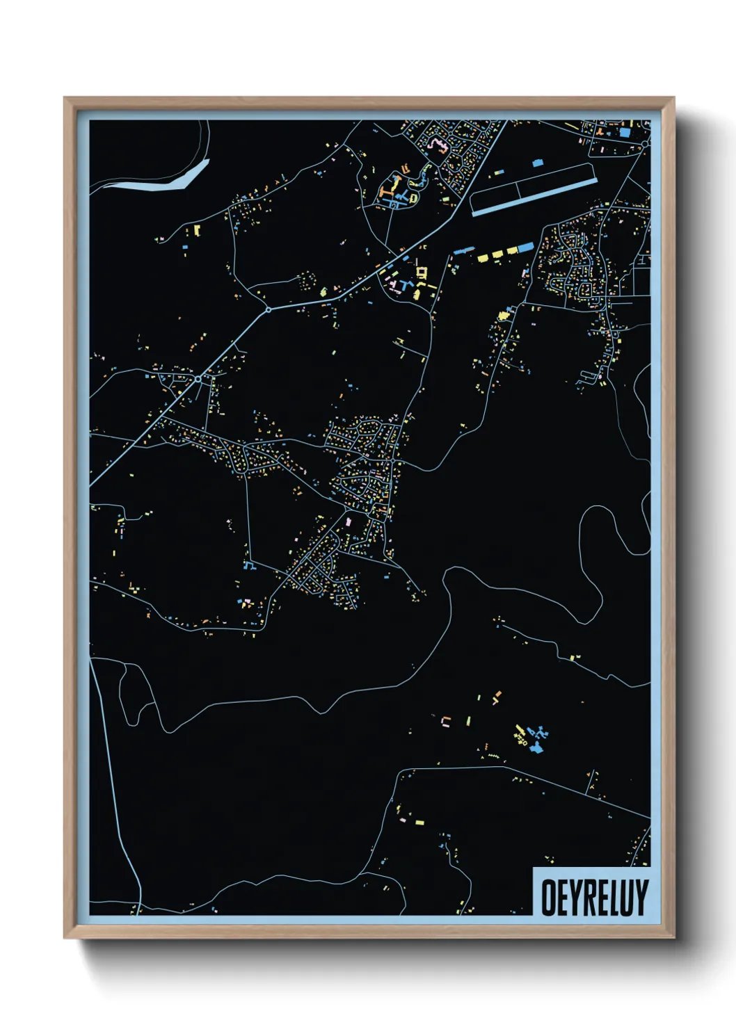 Une affiche de carte sur Oeyreluy