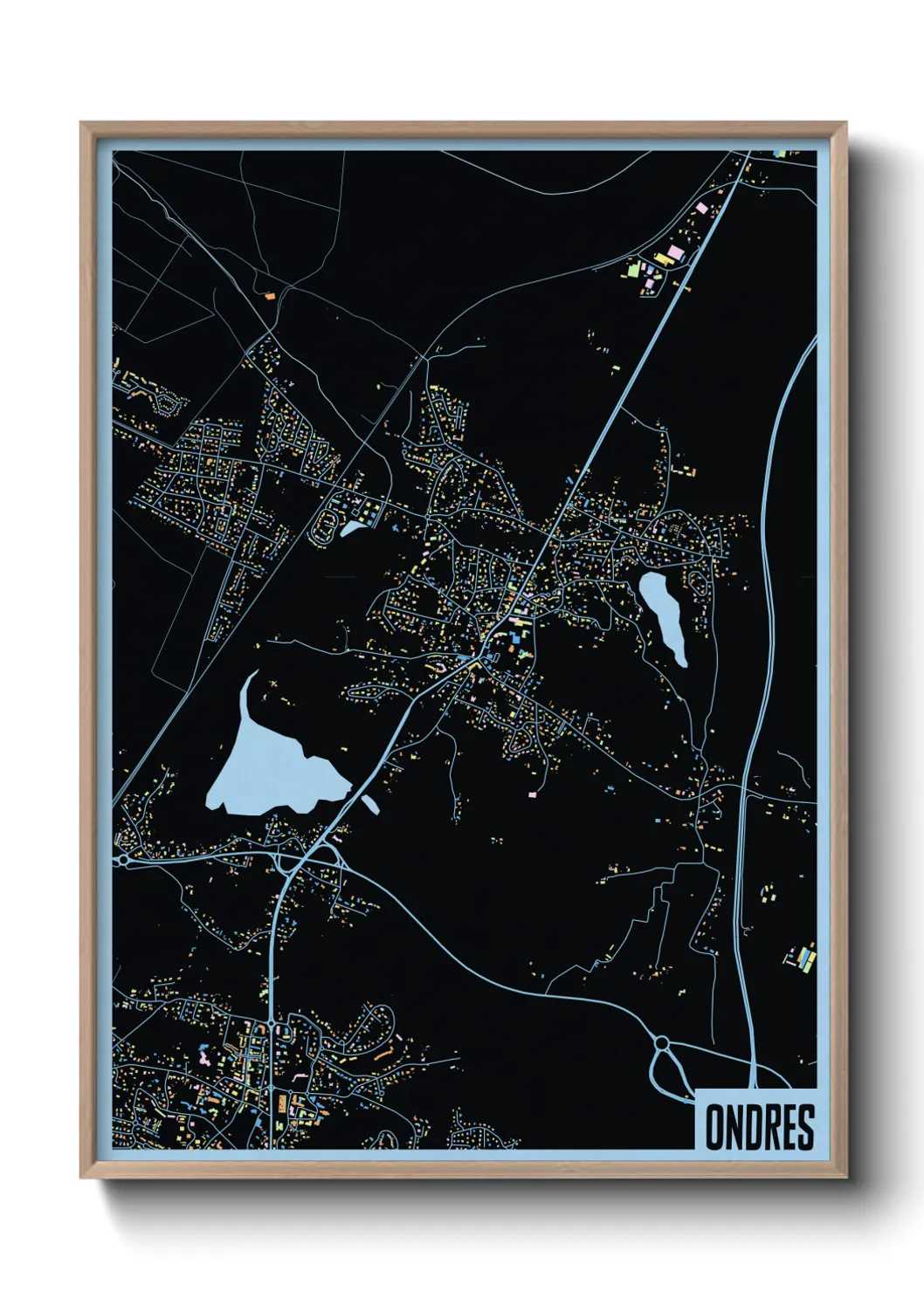 Une affiche de carte sur Ondres