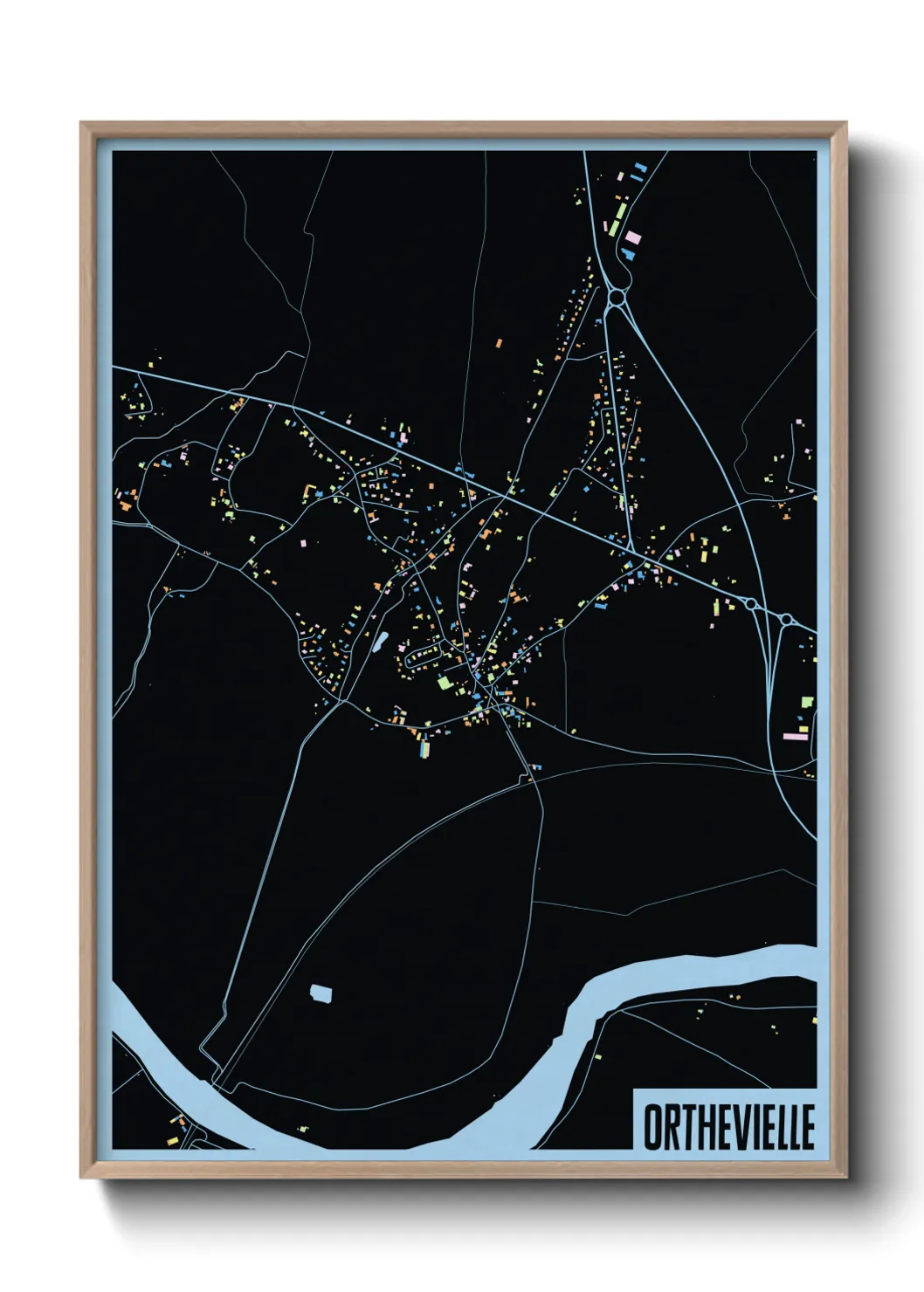 Une affiche de carte sur Orthevielle