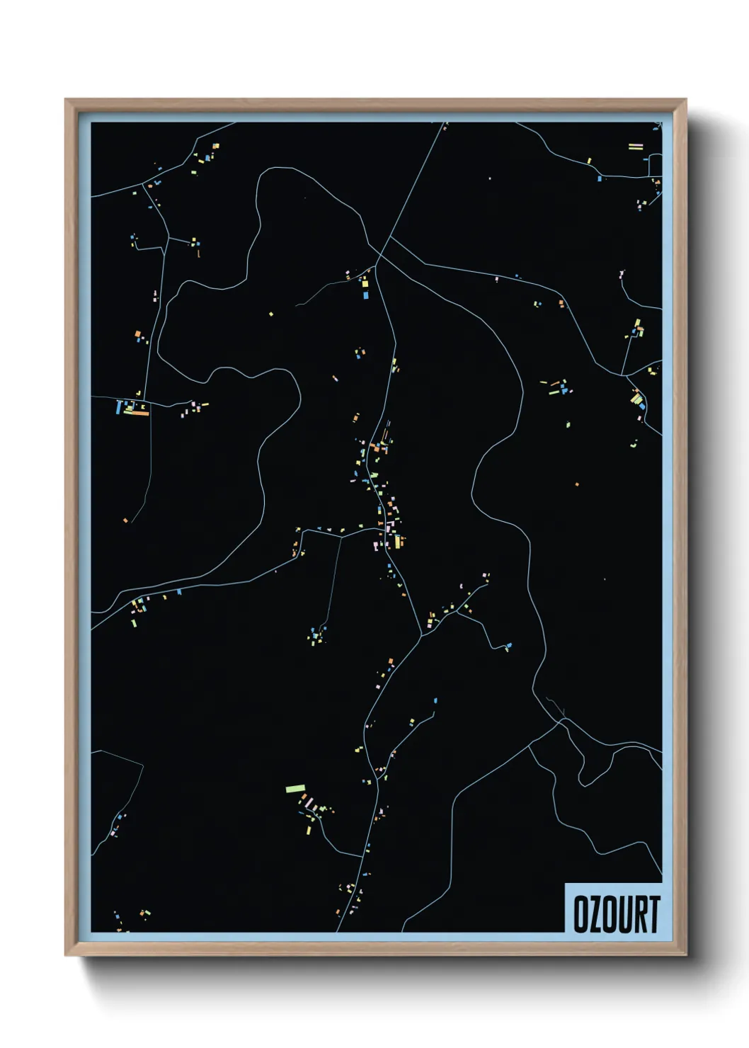 Une affiche de carte sur Ozourt