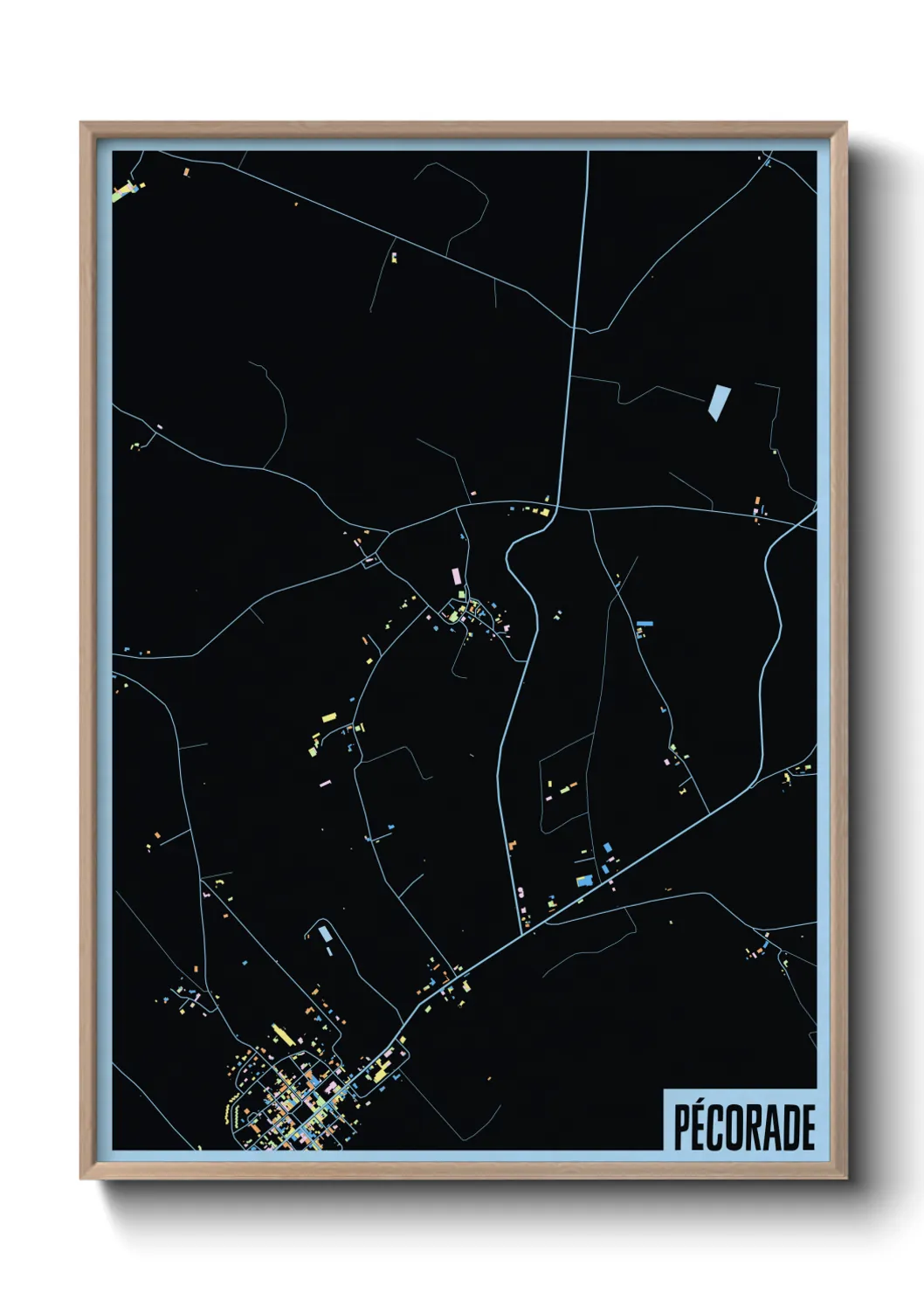 Une affiche de carte sur Pécorade