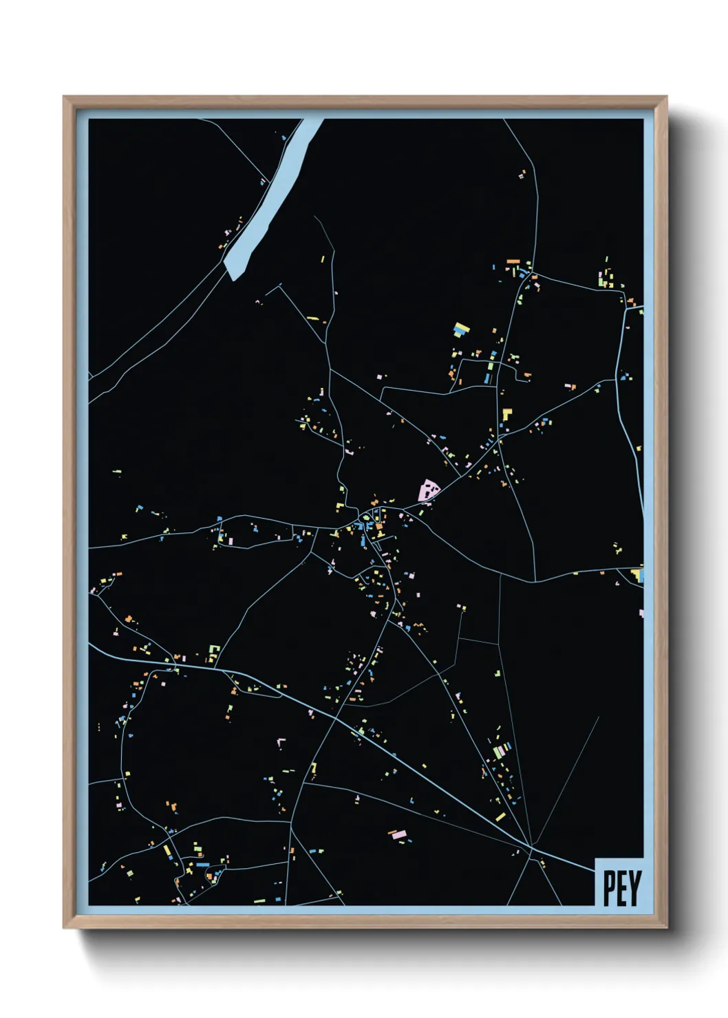 Une affiche de carte sur Pey