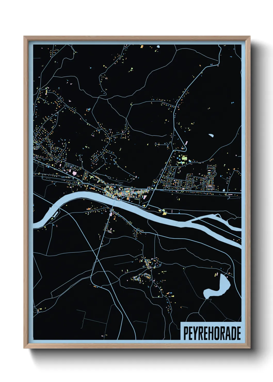 Une affiche de carte sur Peyrehorade