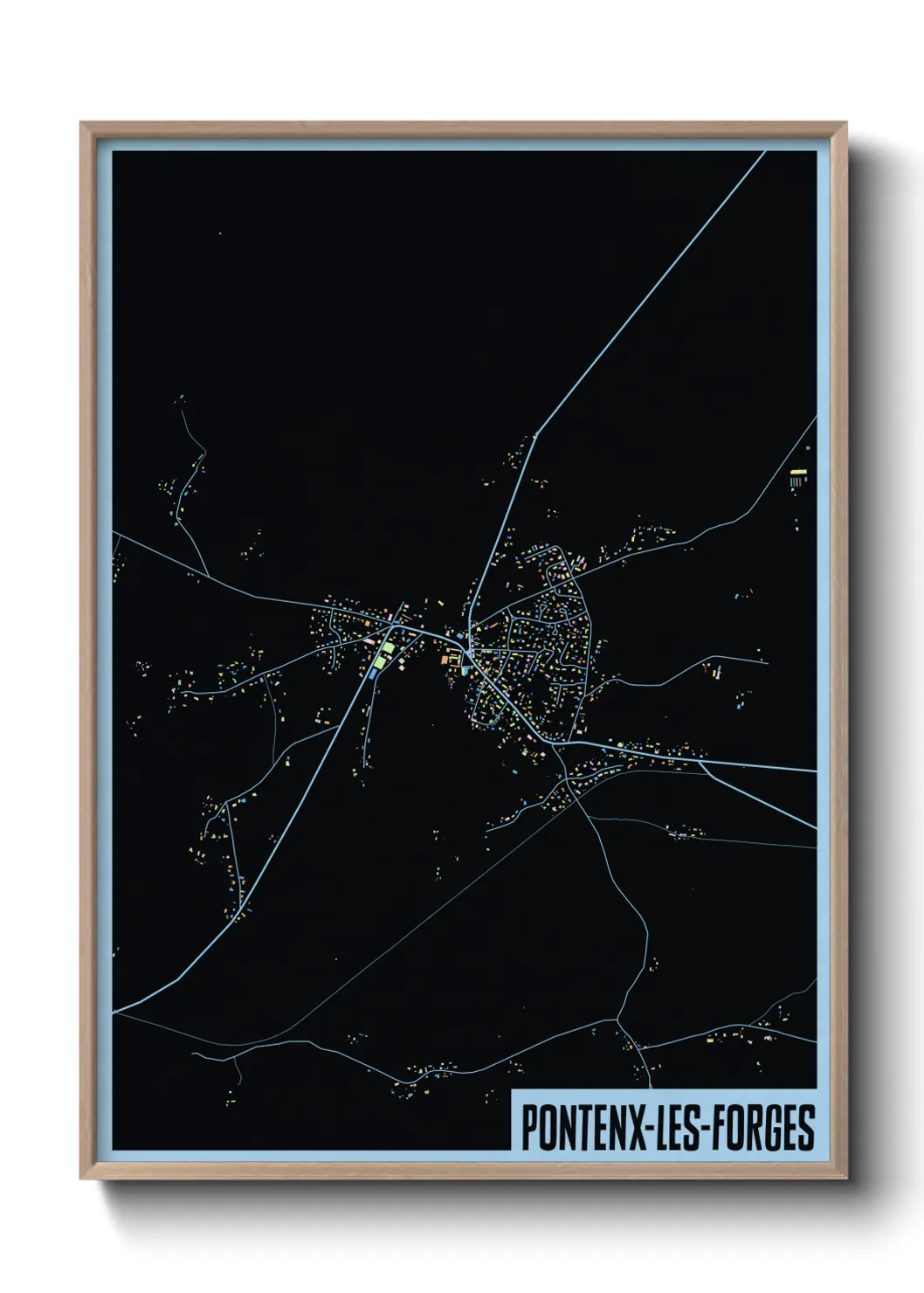 Une affiche de carte sur Pontenx-les-Forges