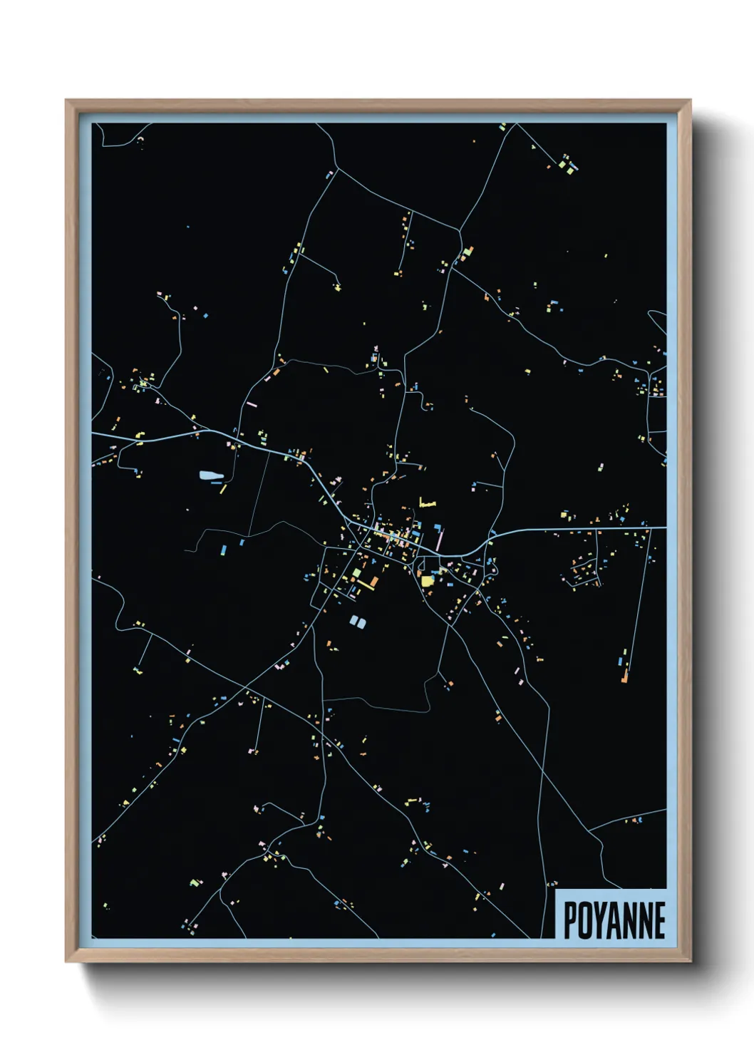 Une affiche de carte sur Poyanne