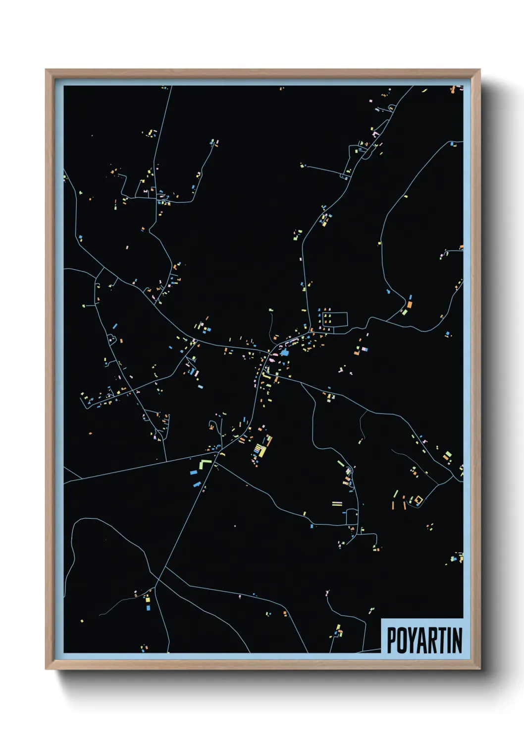 Une affiche de carte sur Poyartin