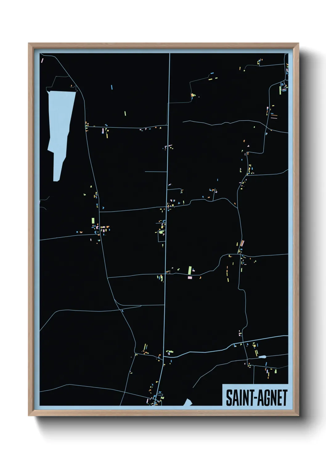 Une affiche de carte sur Saint-Agnet