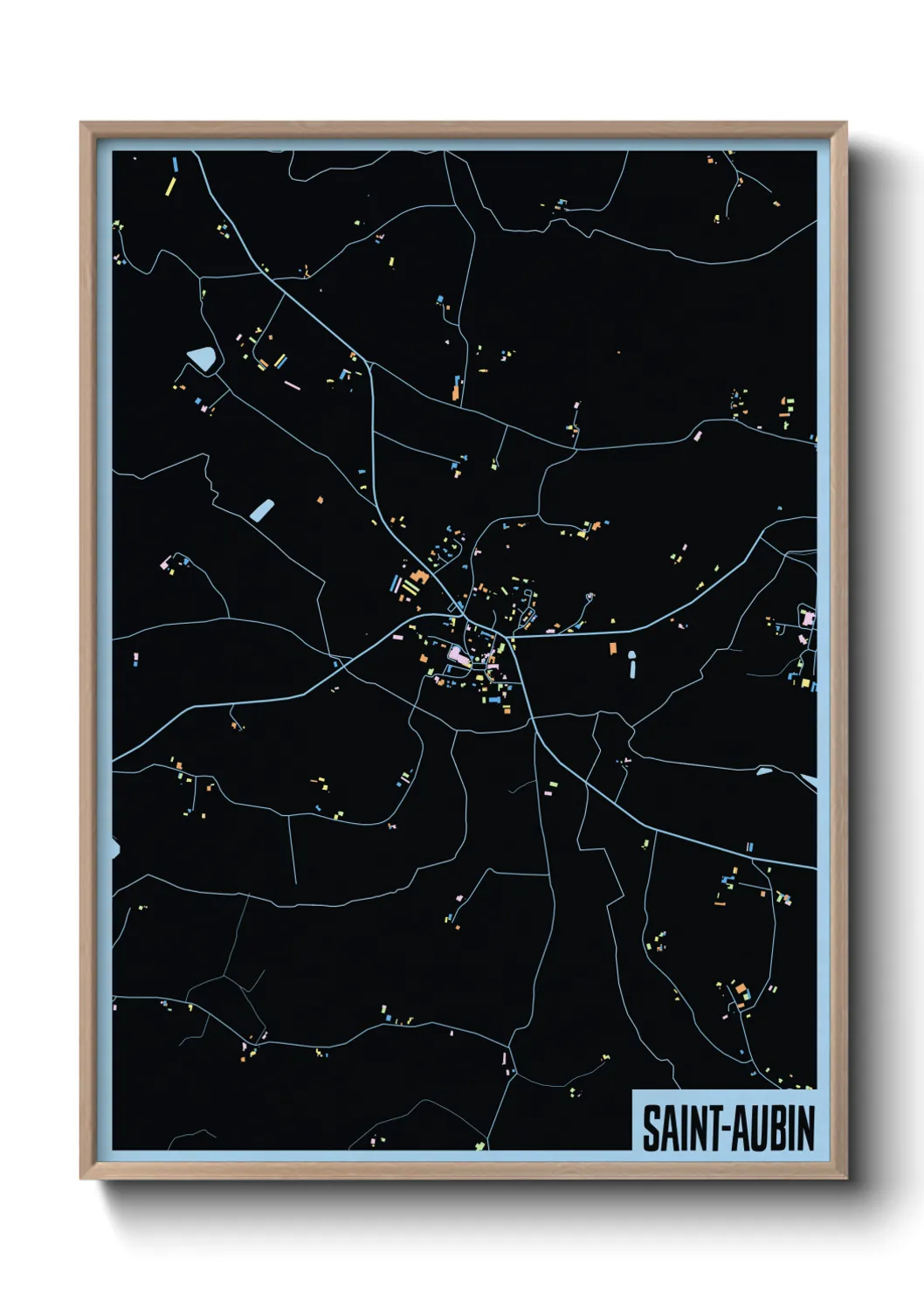 Une affiche de carte sur Saint-Aubin