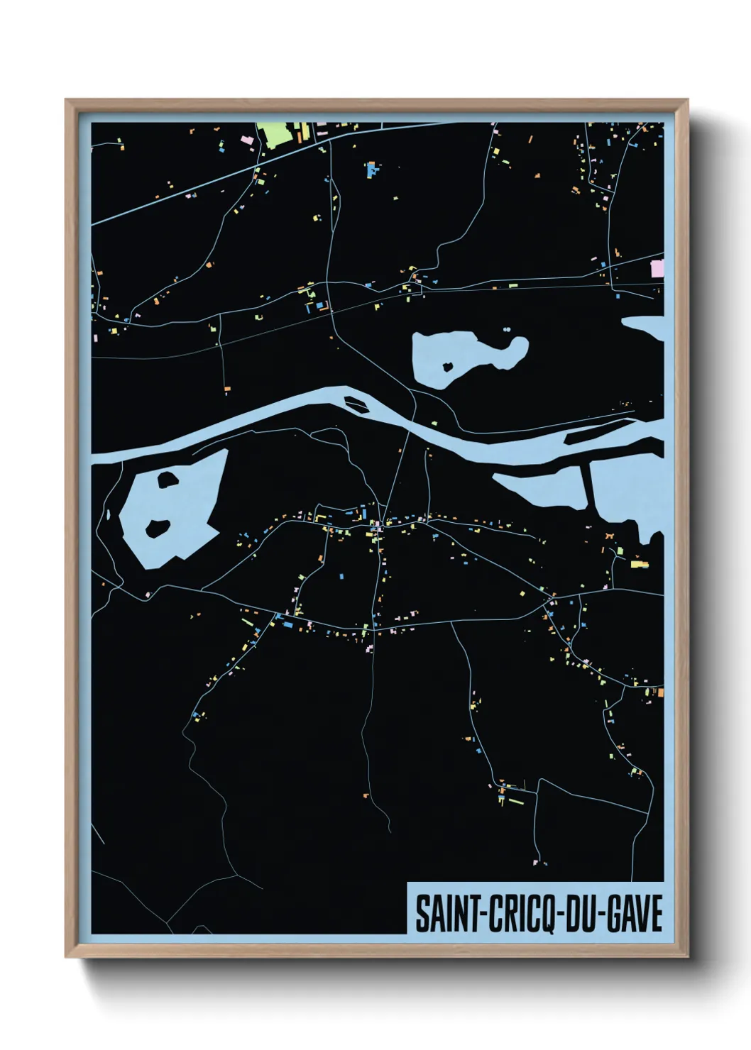 Une affiche de carte sur Saint-Cricq-du-Gave