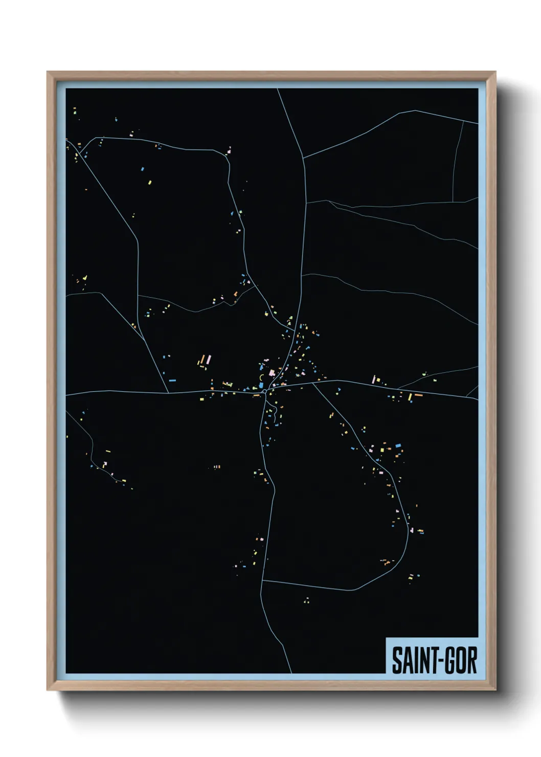 Une affiche de carte sur Saint-Gor