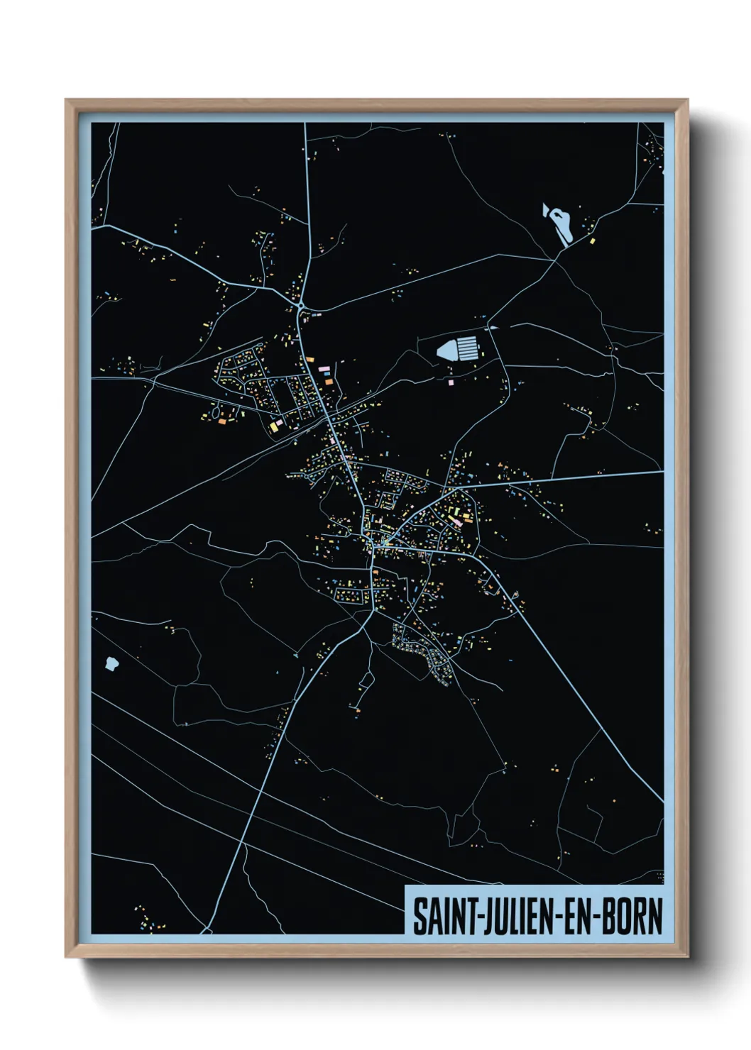 Une affiche de carte sur Saint-Julien-en-Born