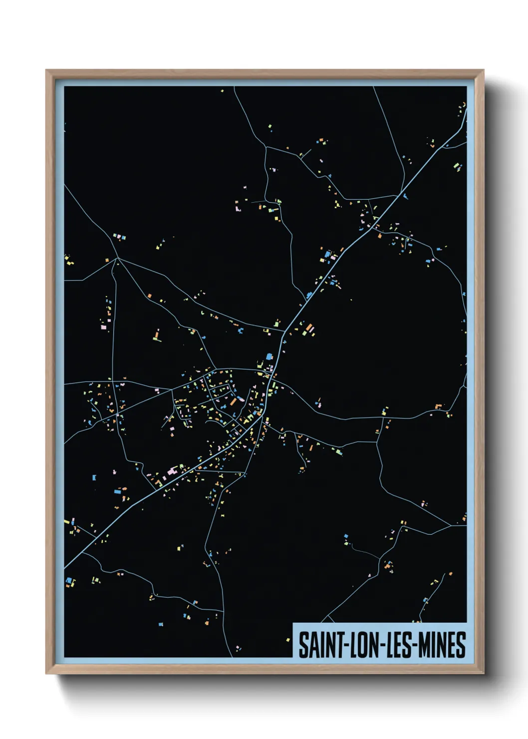 Une affiche de carte sur Saint-Lon-les-Mines