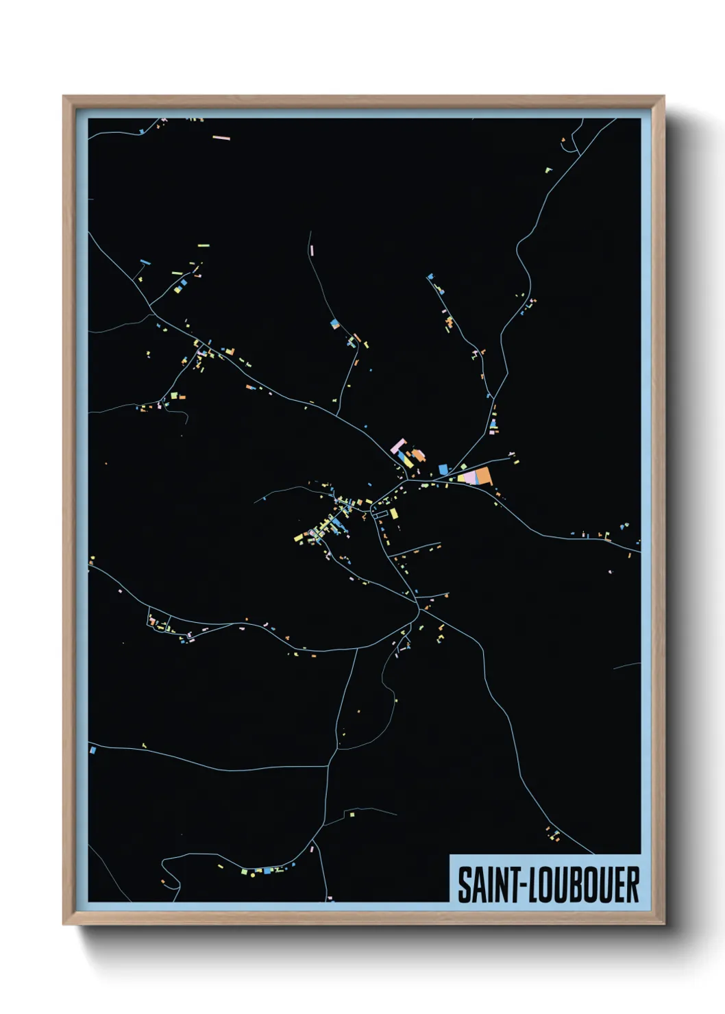 Une affiche de carte sur Saint-Loubouer