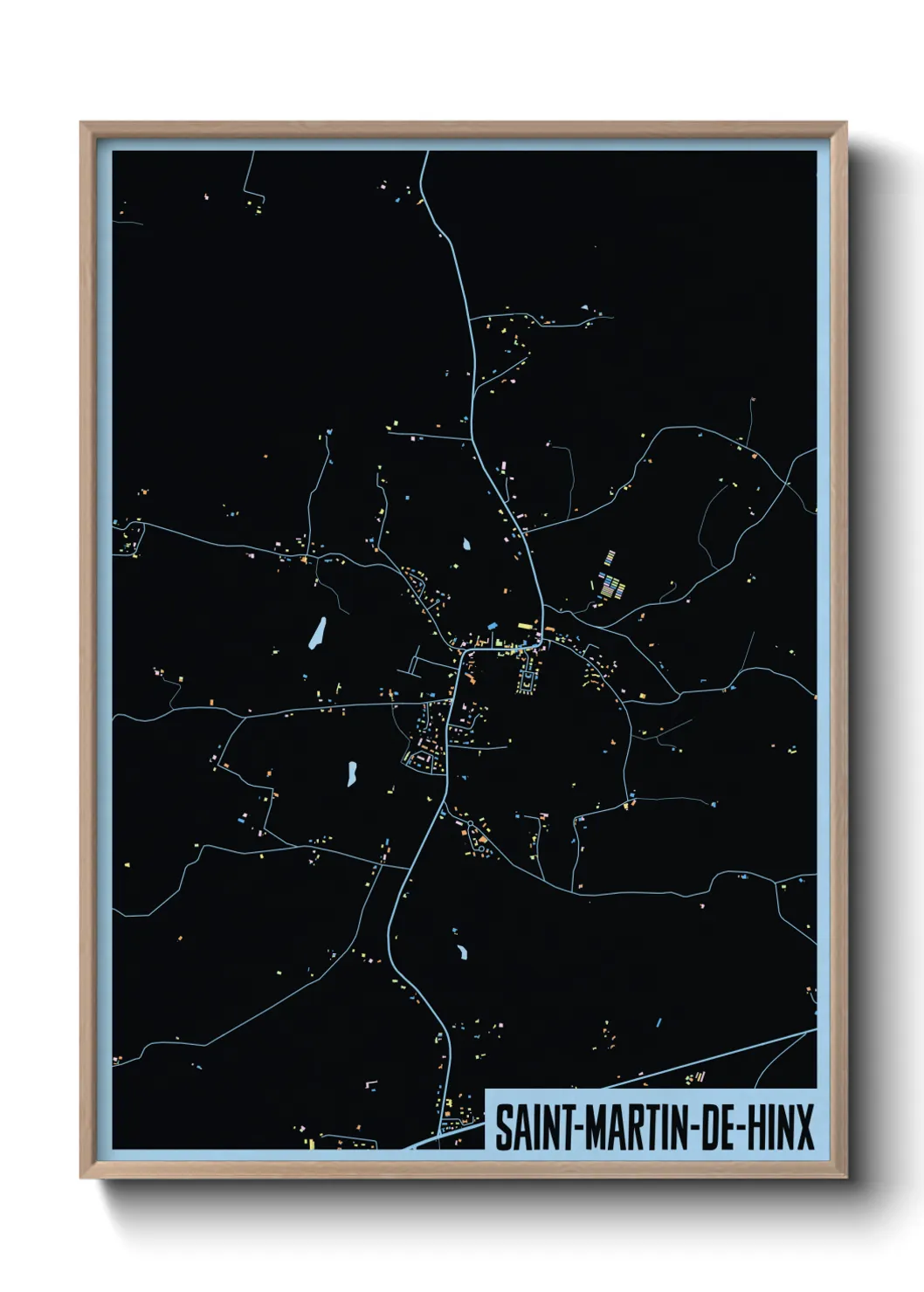 Une affiche de carte sur Saint-Martin-de-Hinx