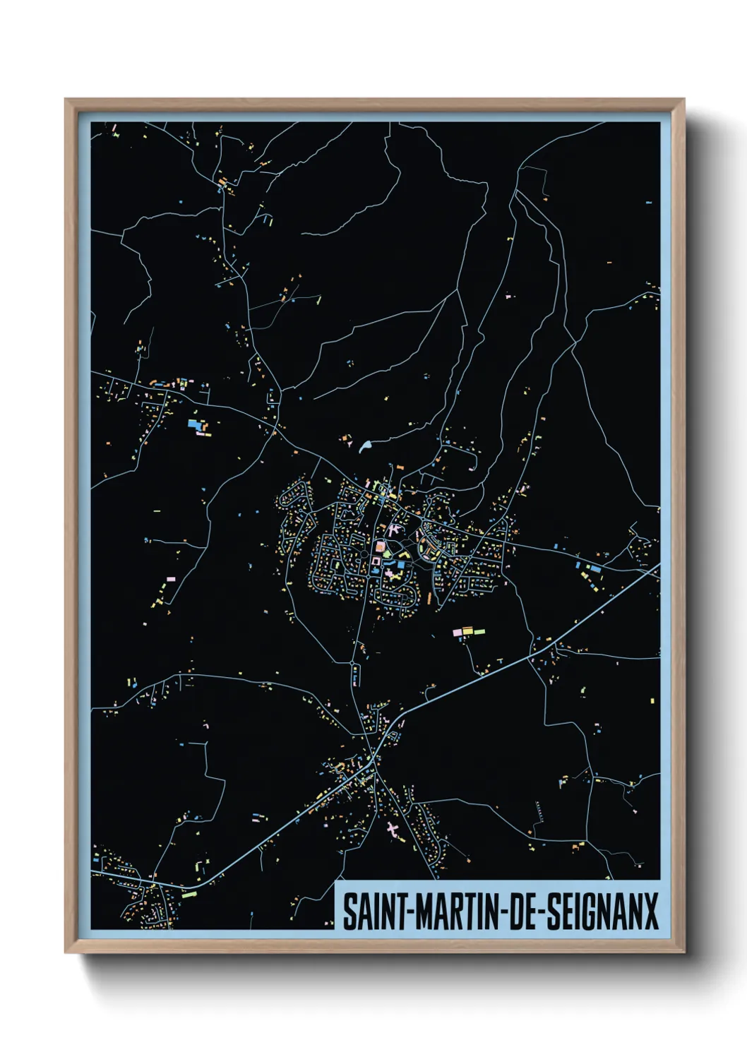 Une affiche de carte sur Saint-Martin-de-Seignanx