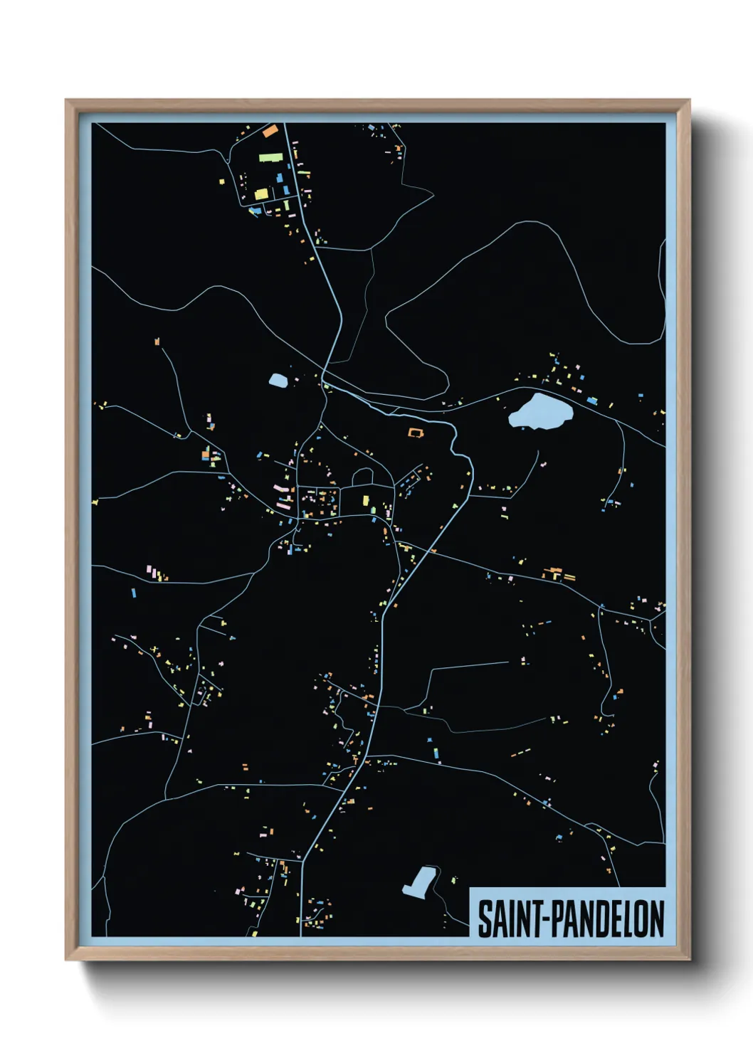 Une affiche de carte sur Saint-Pandelon