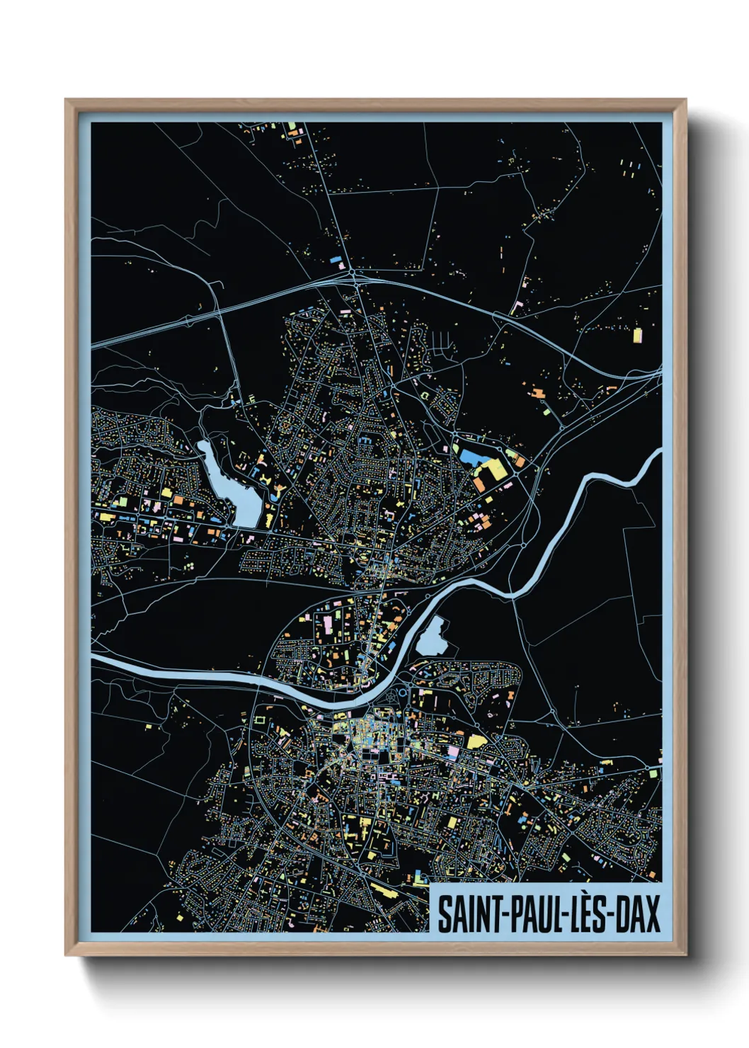 Une affiche de carte sur Saint-Paul-lès-Dax