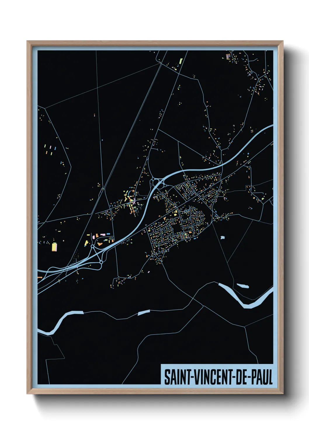 Une affiche de carte sur Saint-Vincent-de-Paul