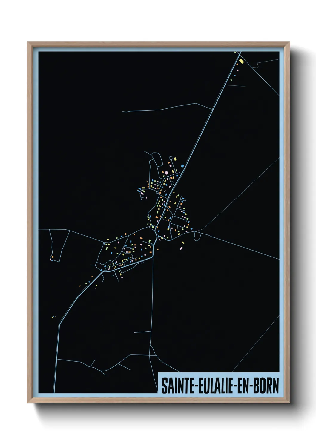 Une affiche de carte sur Sainte-Eulalie-en-Born