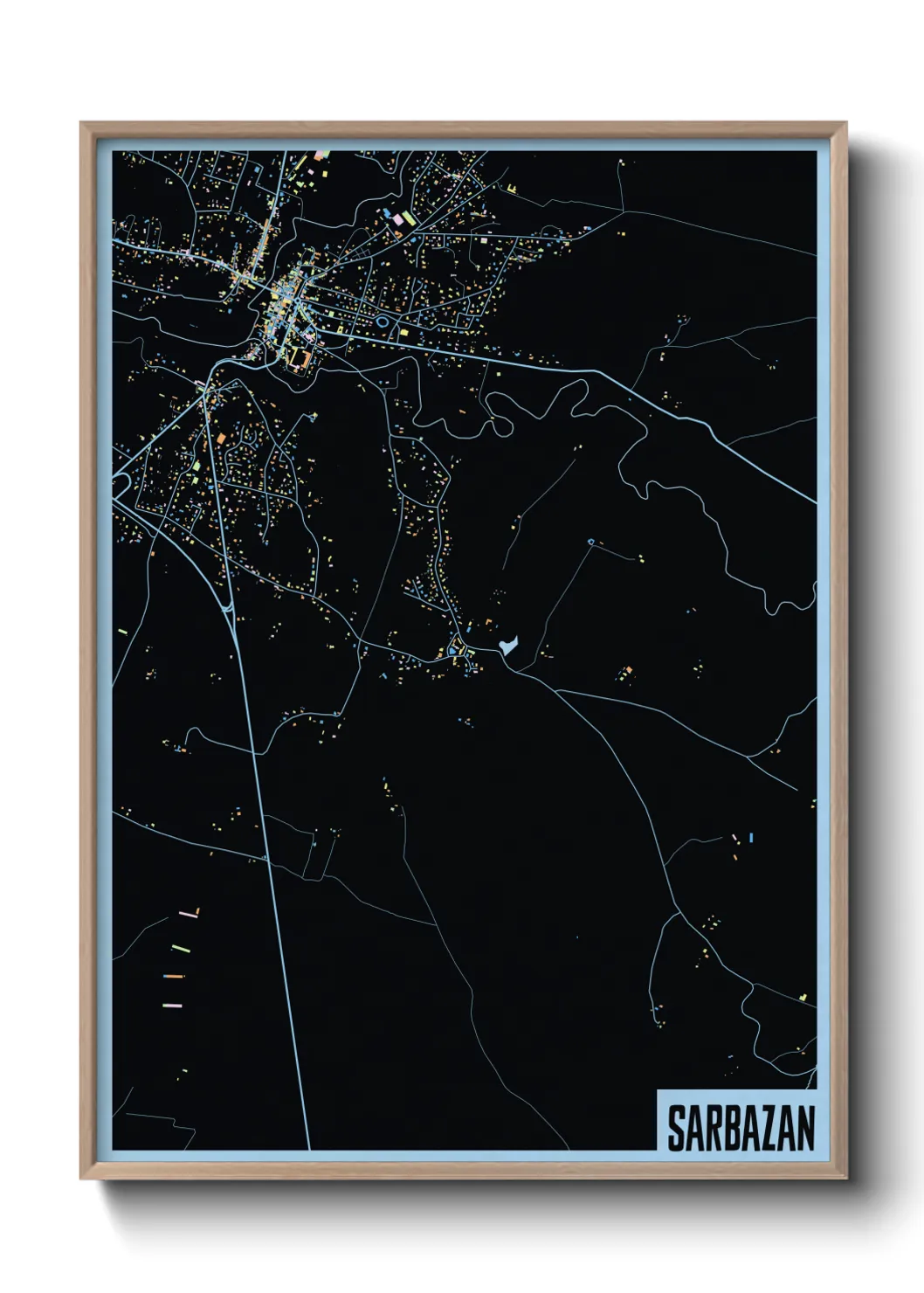 Une affiche de carte sur Sarbazan