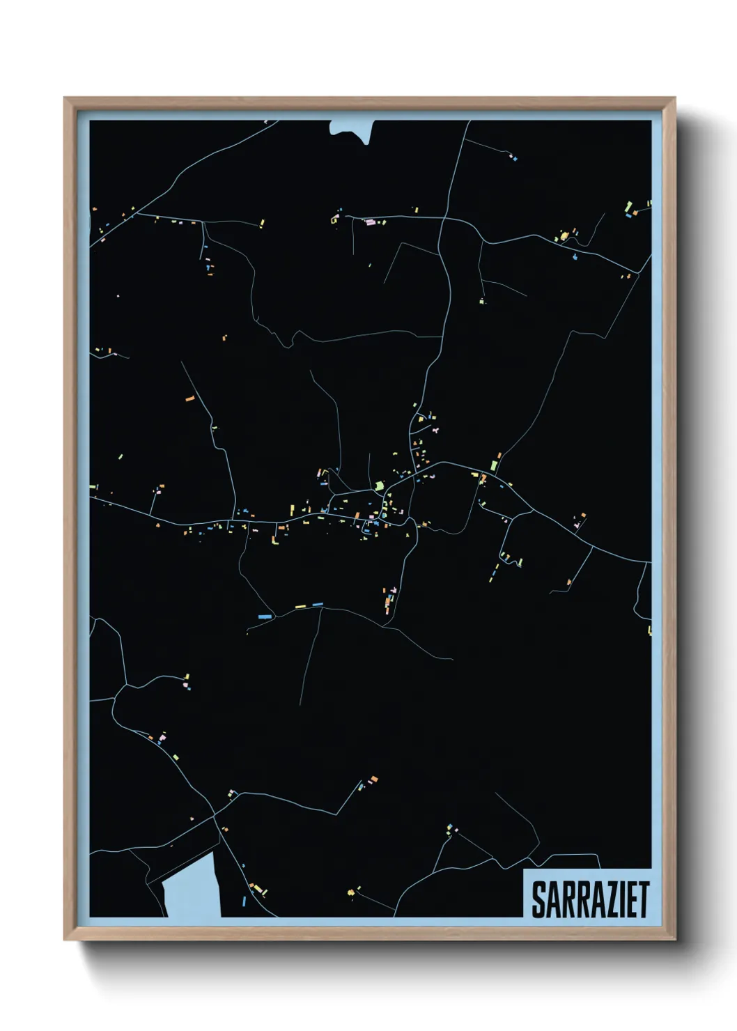 Une affiche de carte sur Sarraziet