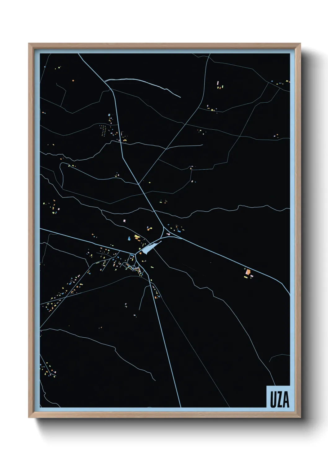 Une affiche de carte sur Uza