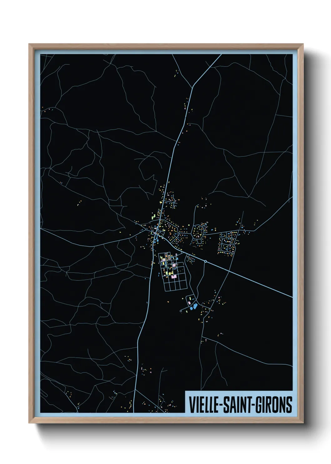 Une affiche de carte sur Vielle-Saint-Girons