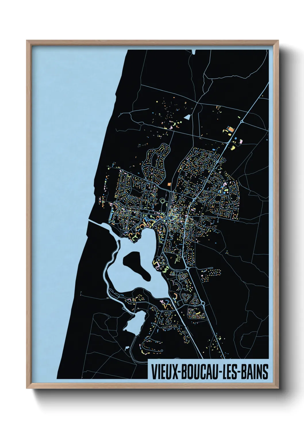 Une affiche de carte sur Vieux-Boucau-les-Bains